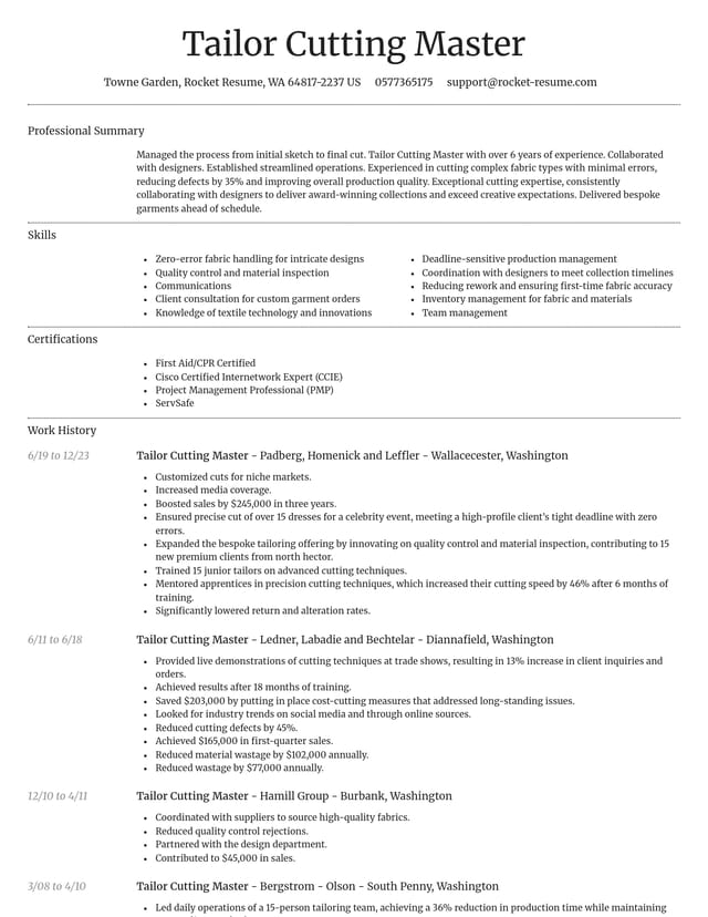Dignified resume template