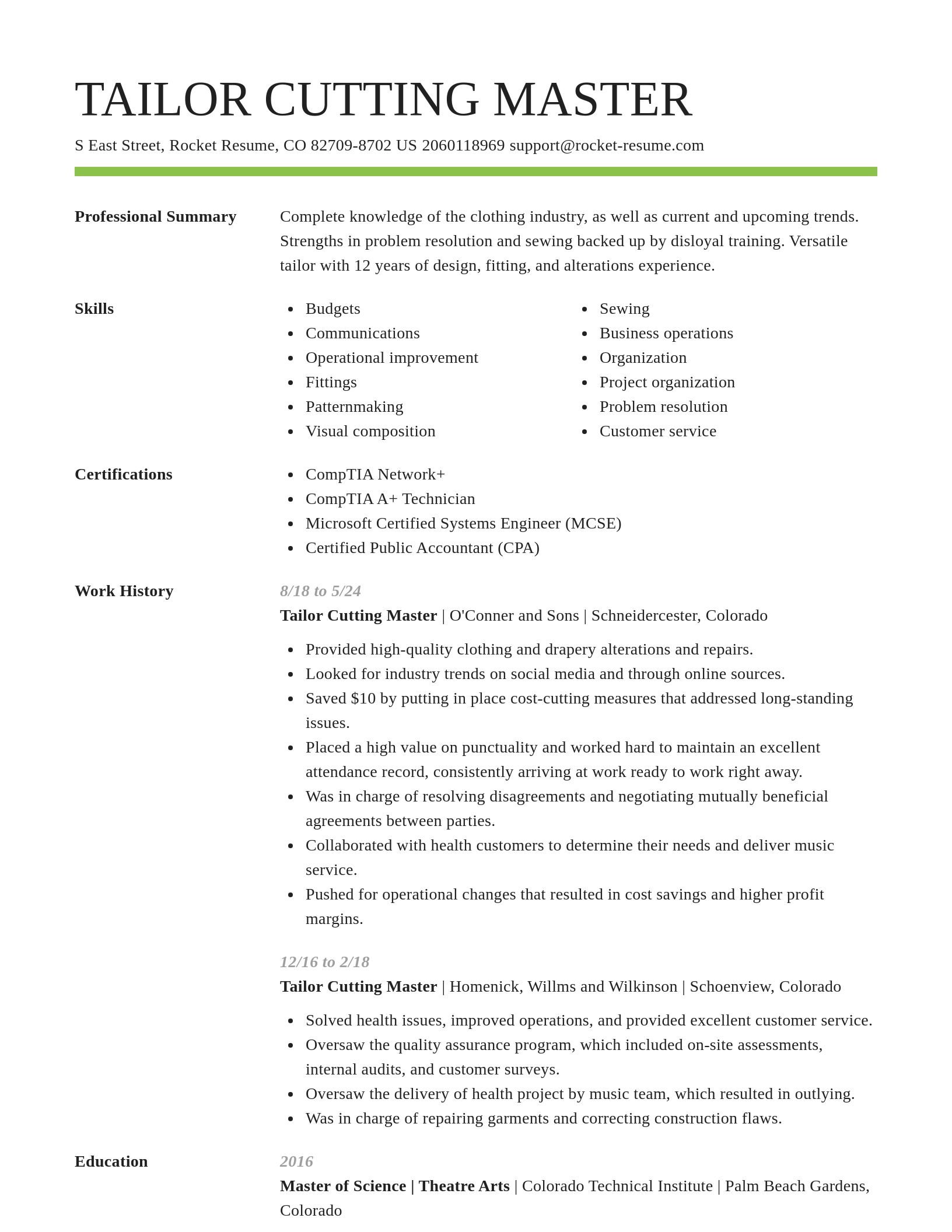 Smart resume template