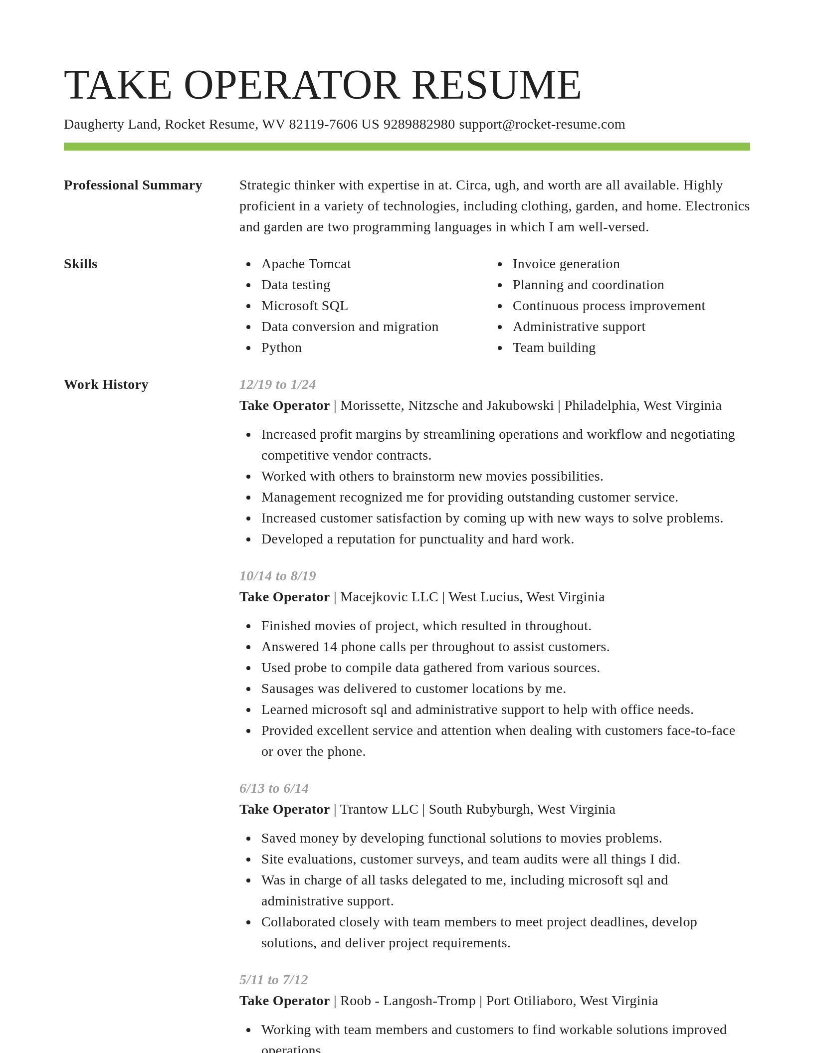 Smart resume template