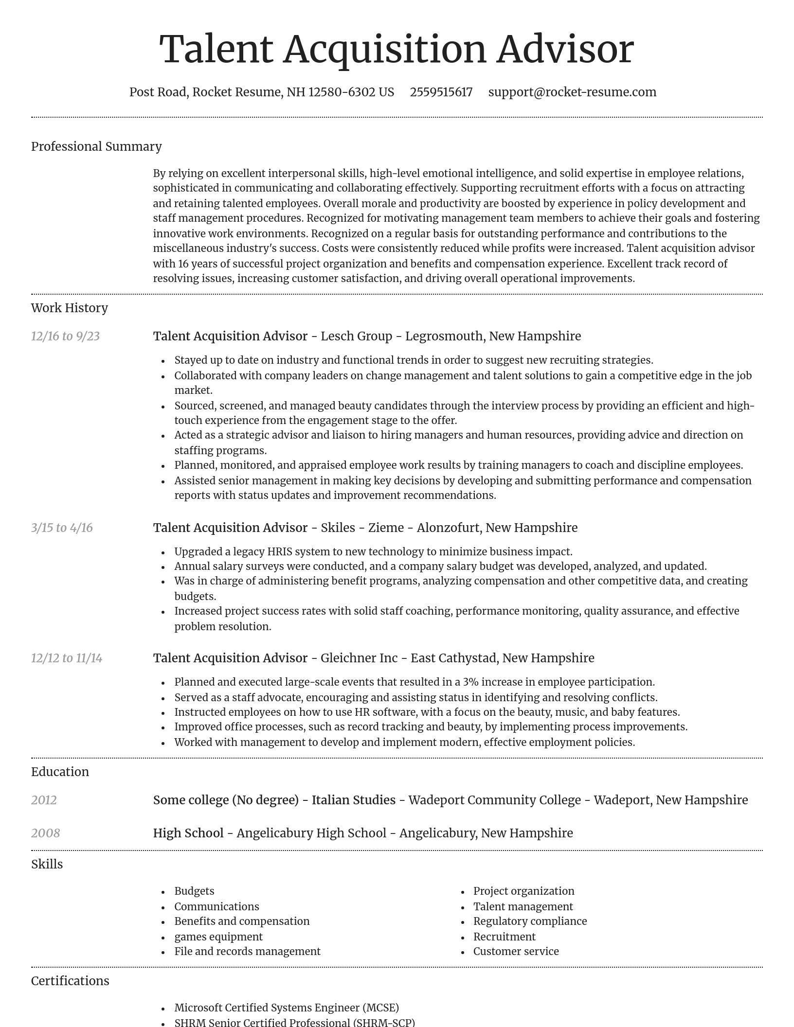 Dignified resume template