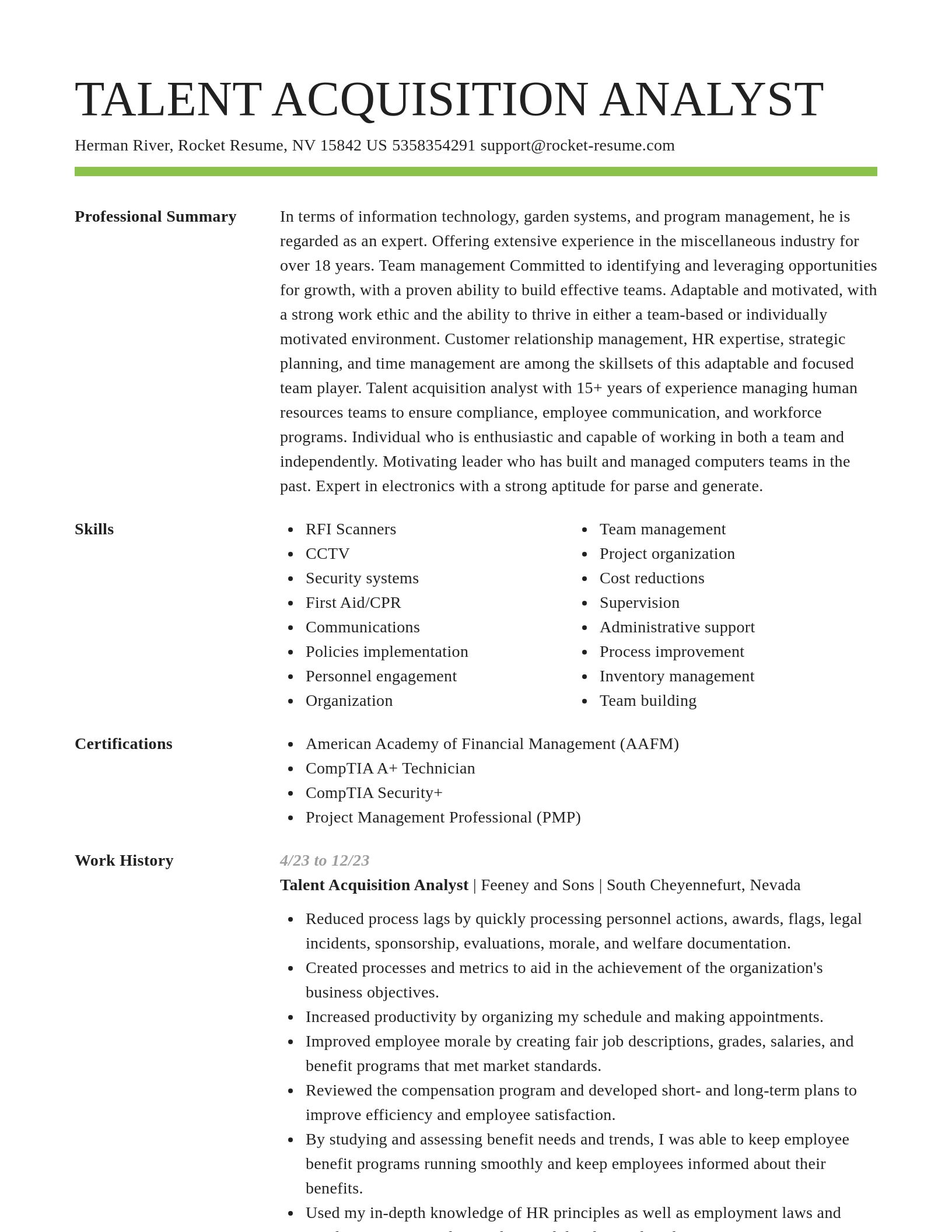 Smart resume template