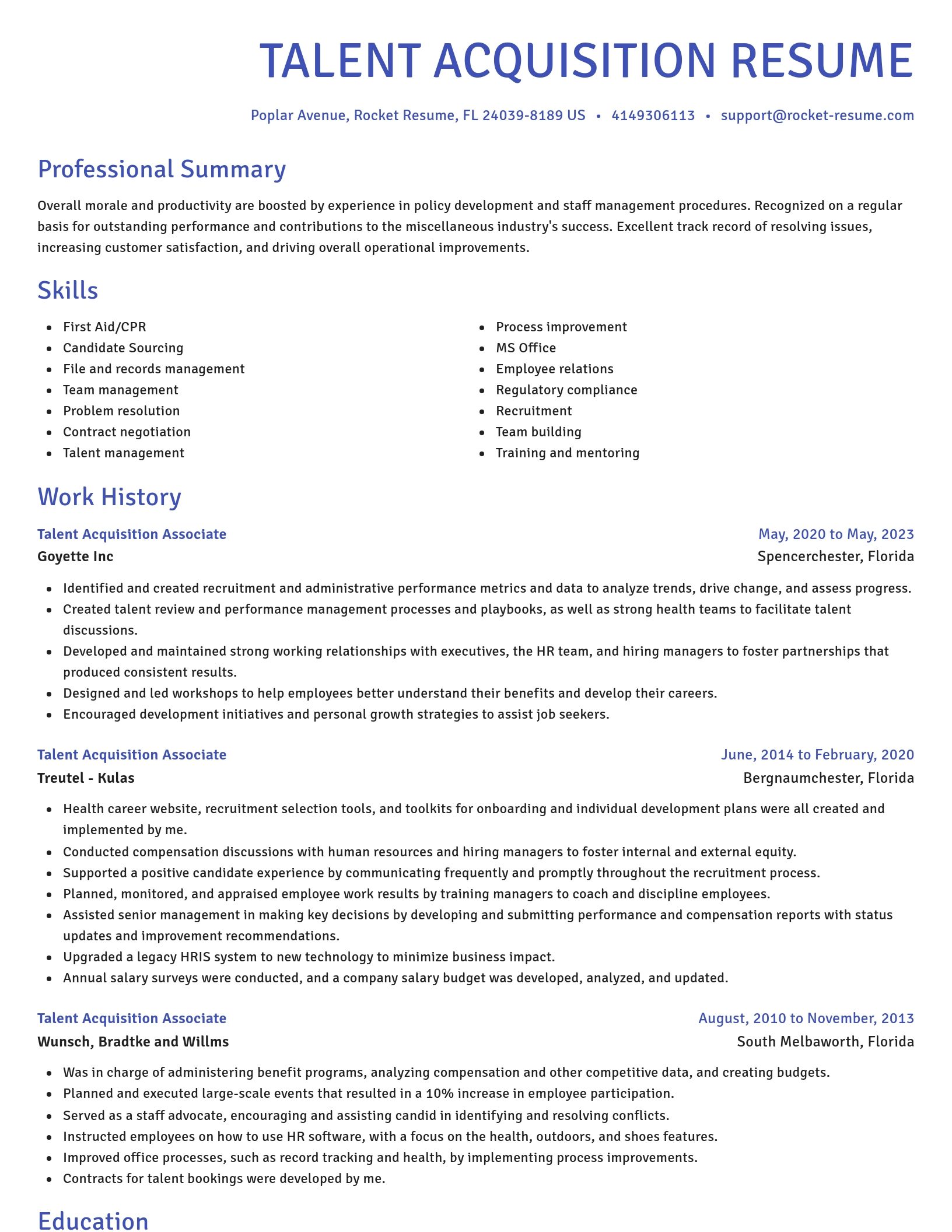 Novel resume template