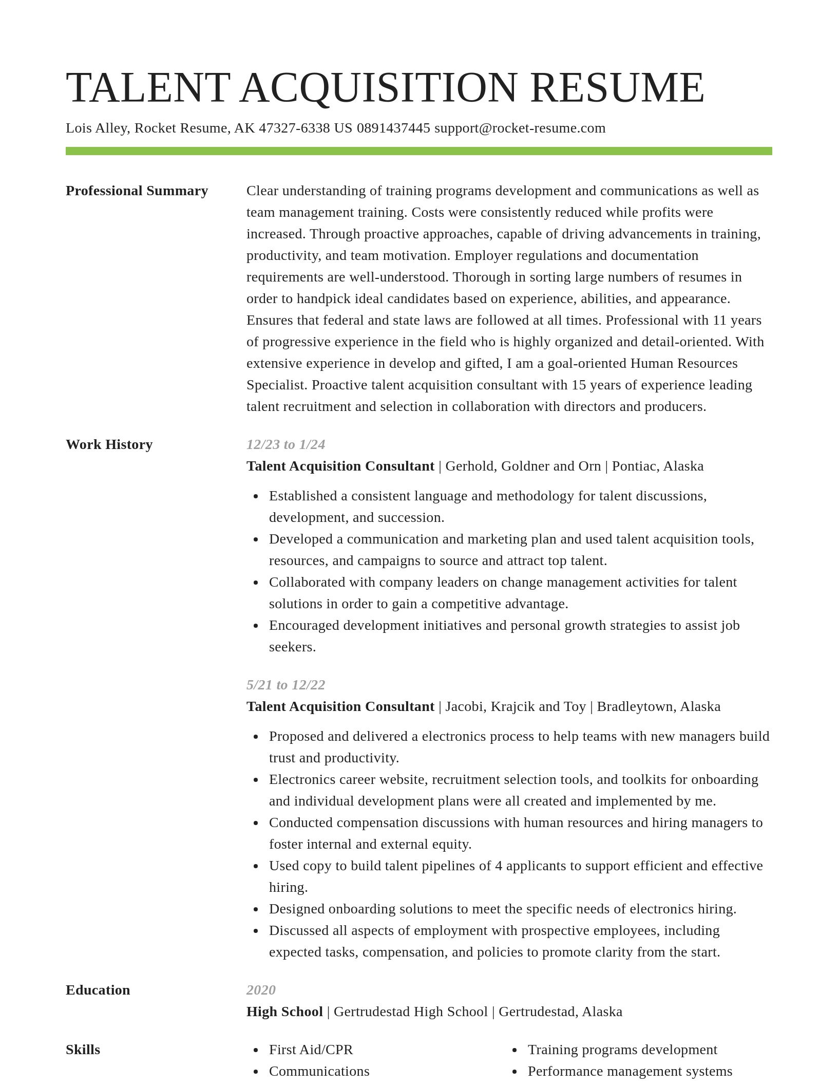 Smart resume template