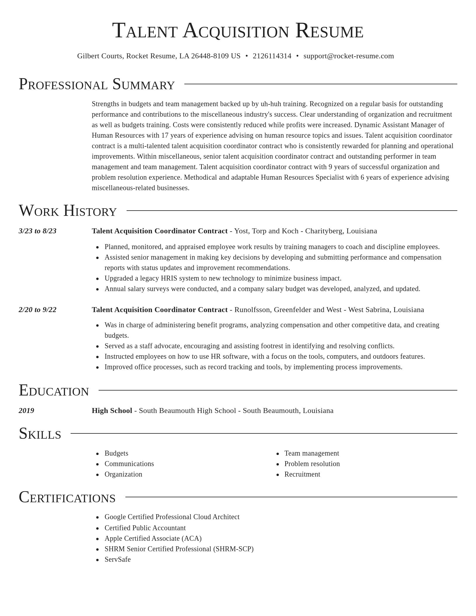 Director resume template