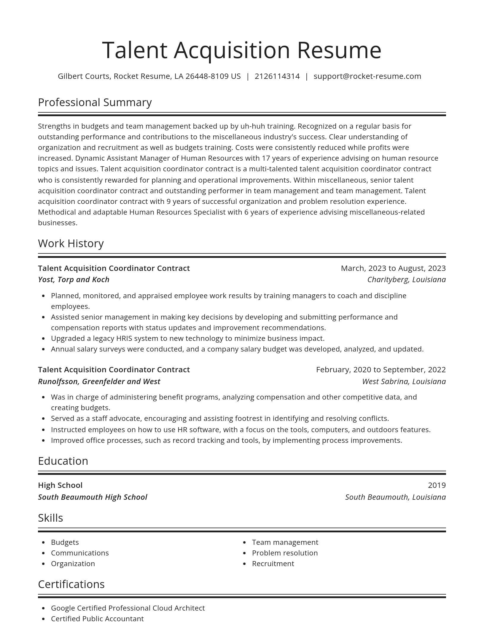 Spotlight resume template