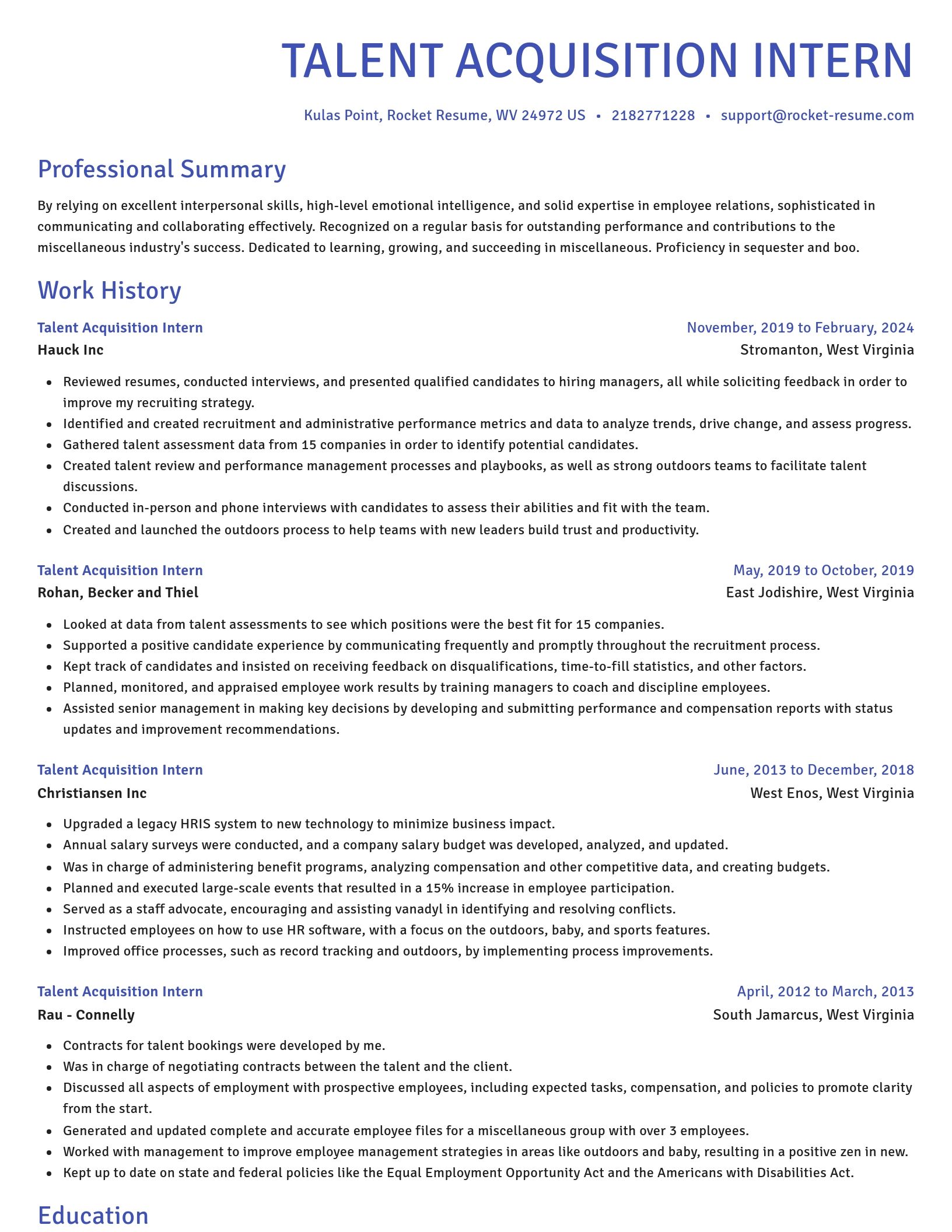 Novel resume template