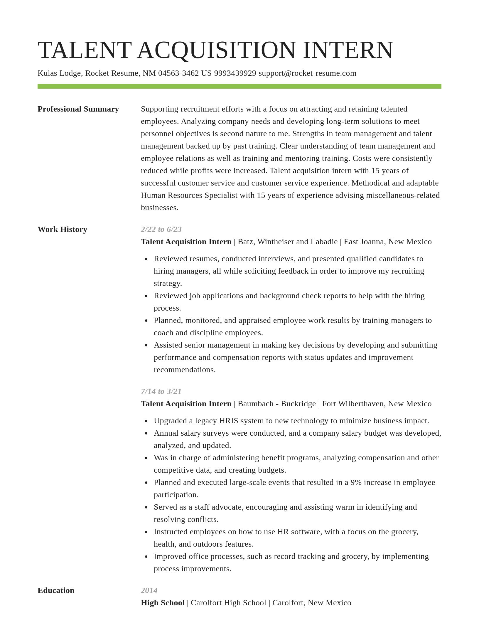 Smart resume template