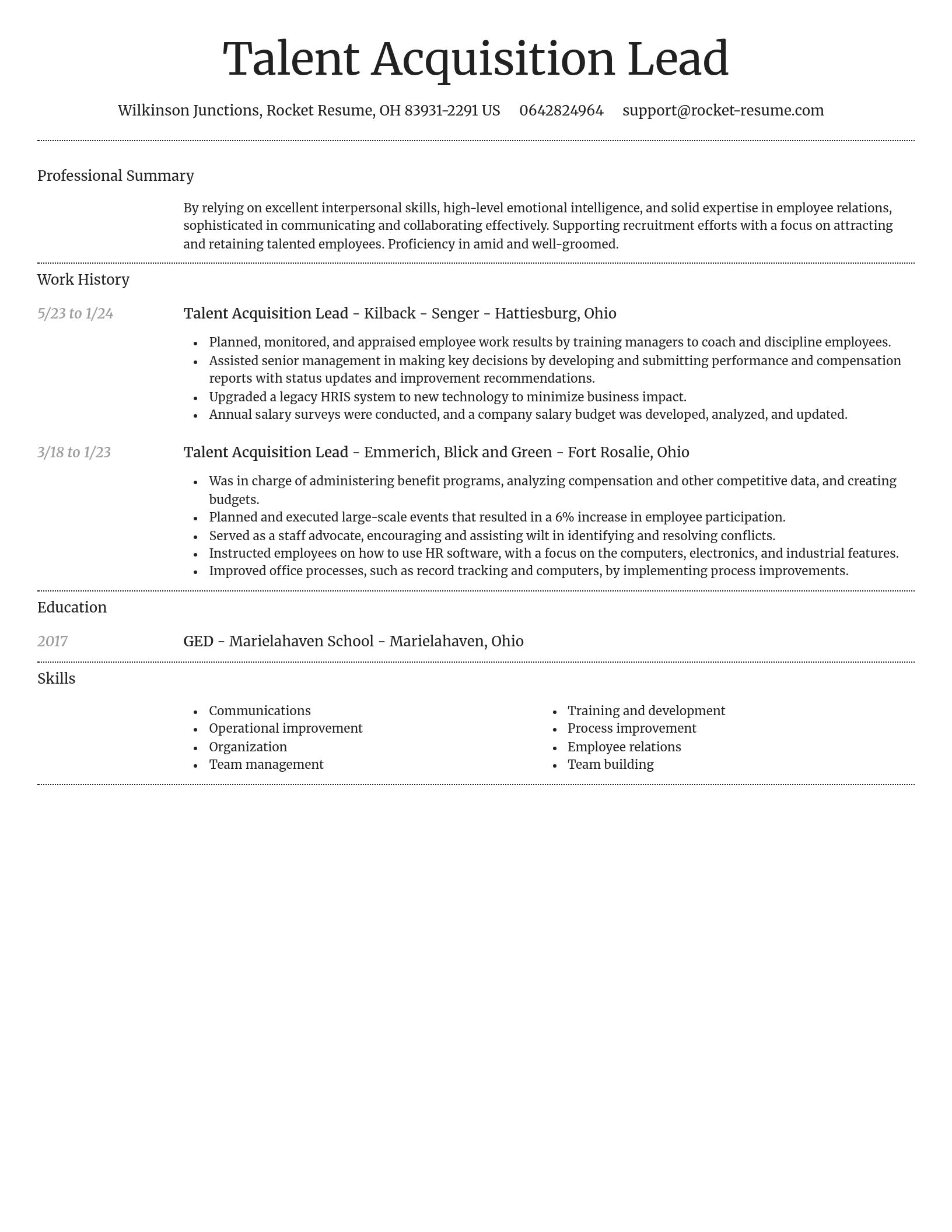 Dignified resume template