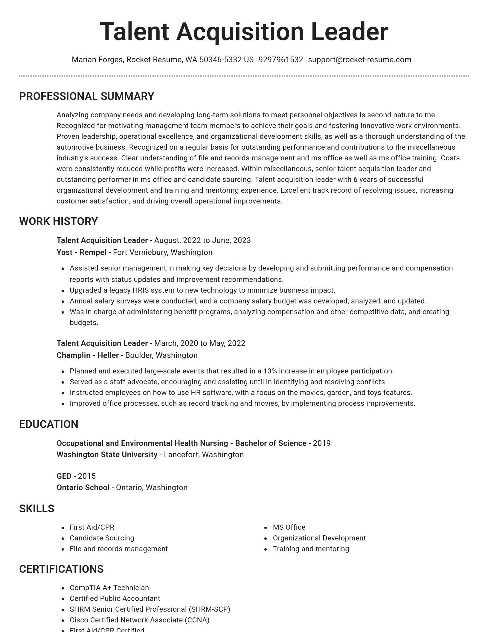 Brilliant resume template