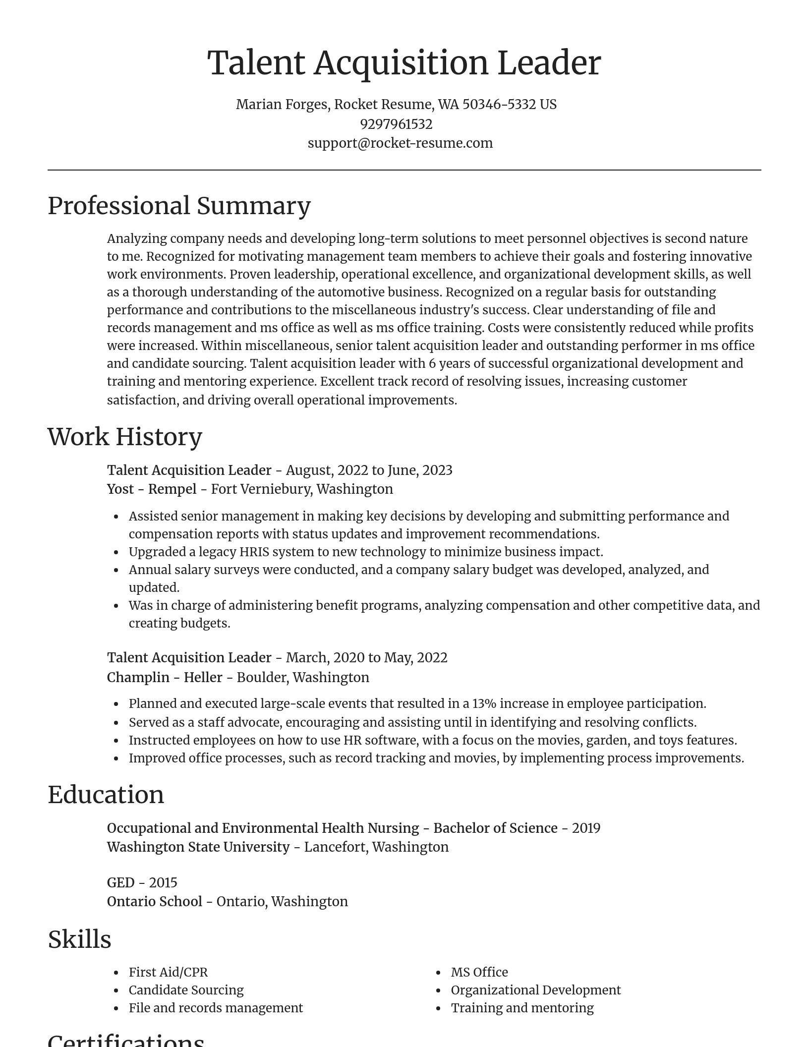 Focal Point resume template