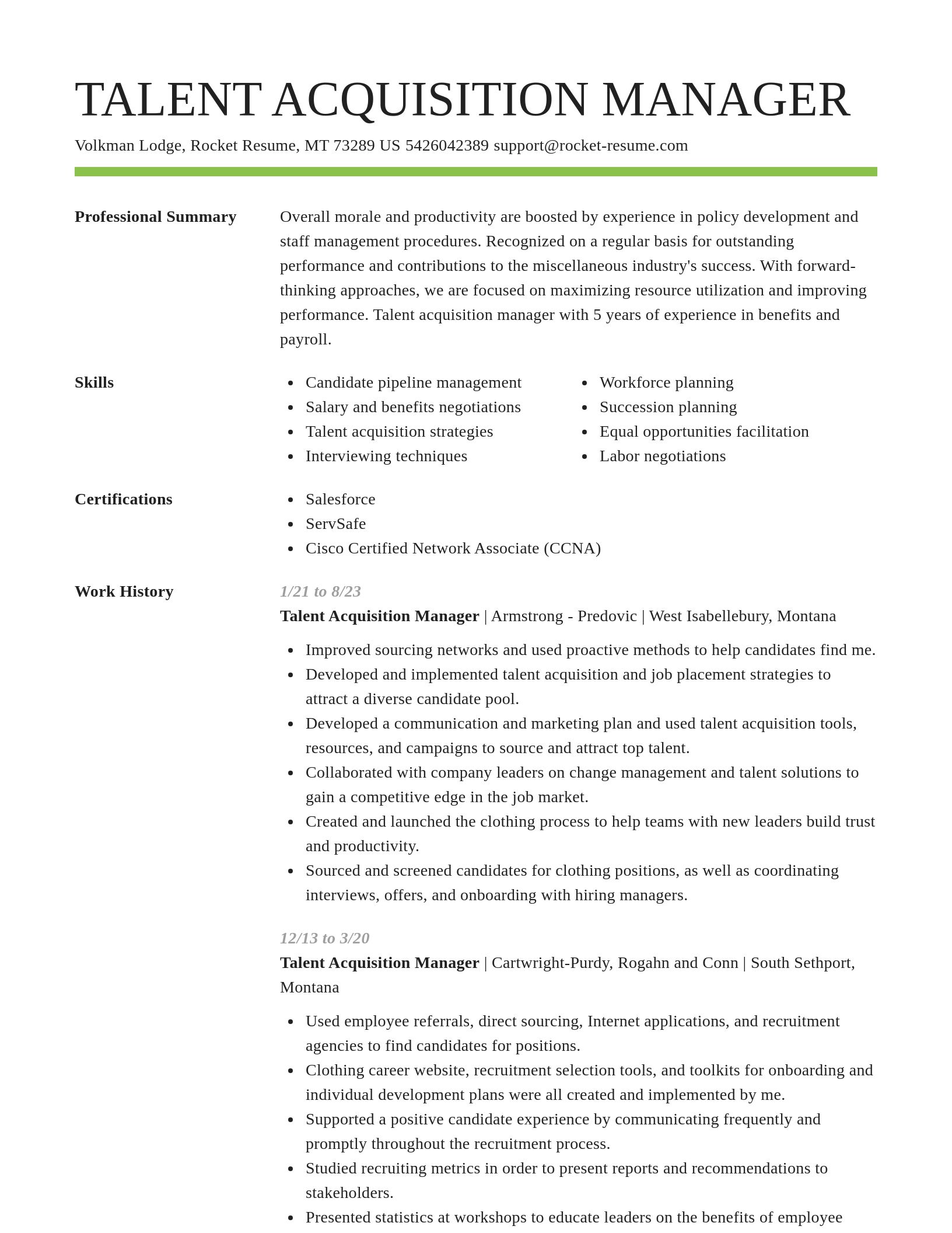 Smart resume template