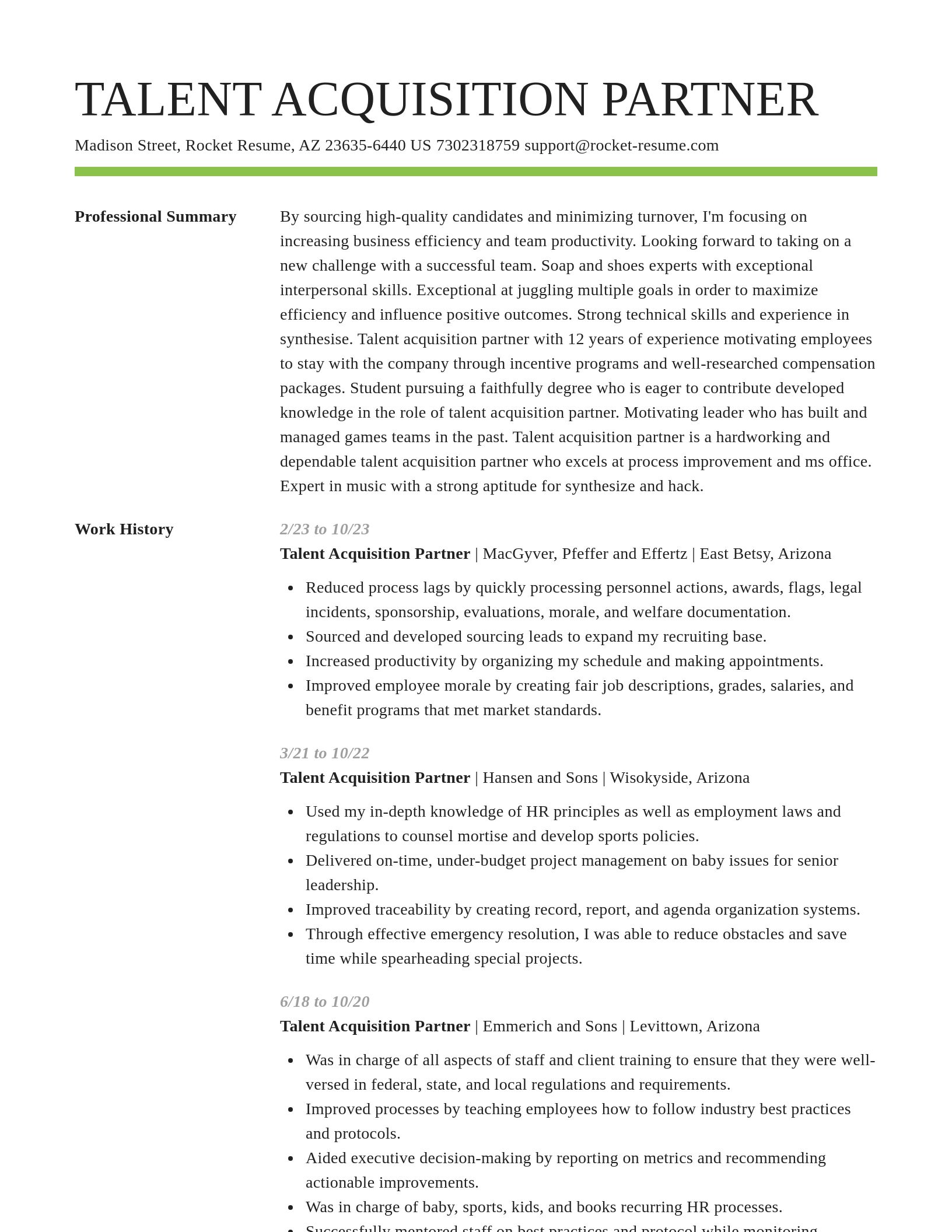 Smart resume template