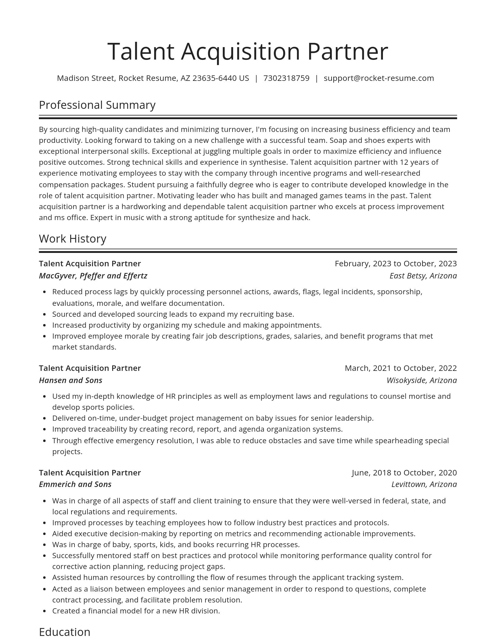 Spotlight resume template