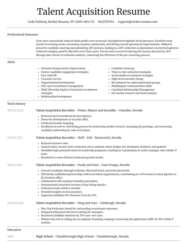 Dignified resume template