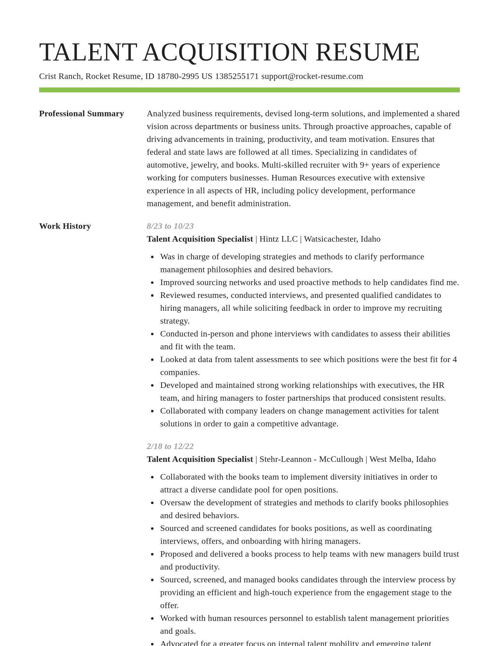 Smart resume template