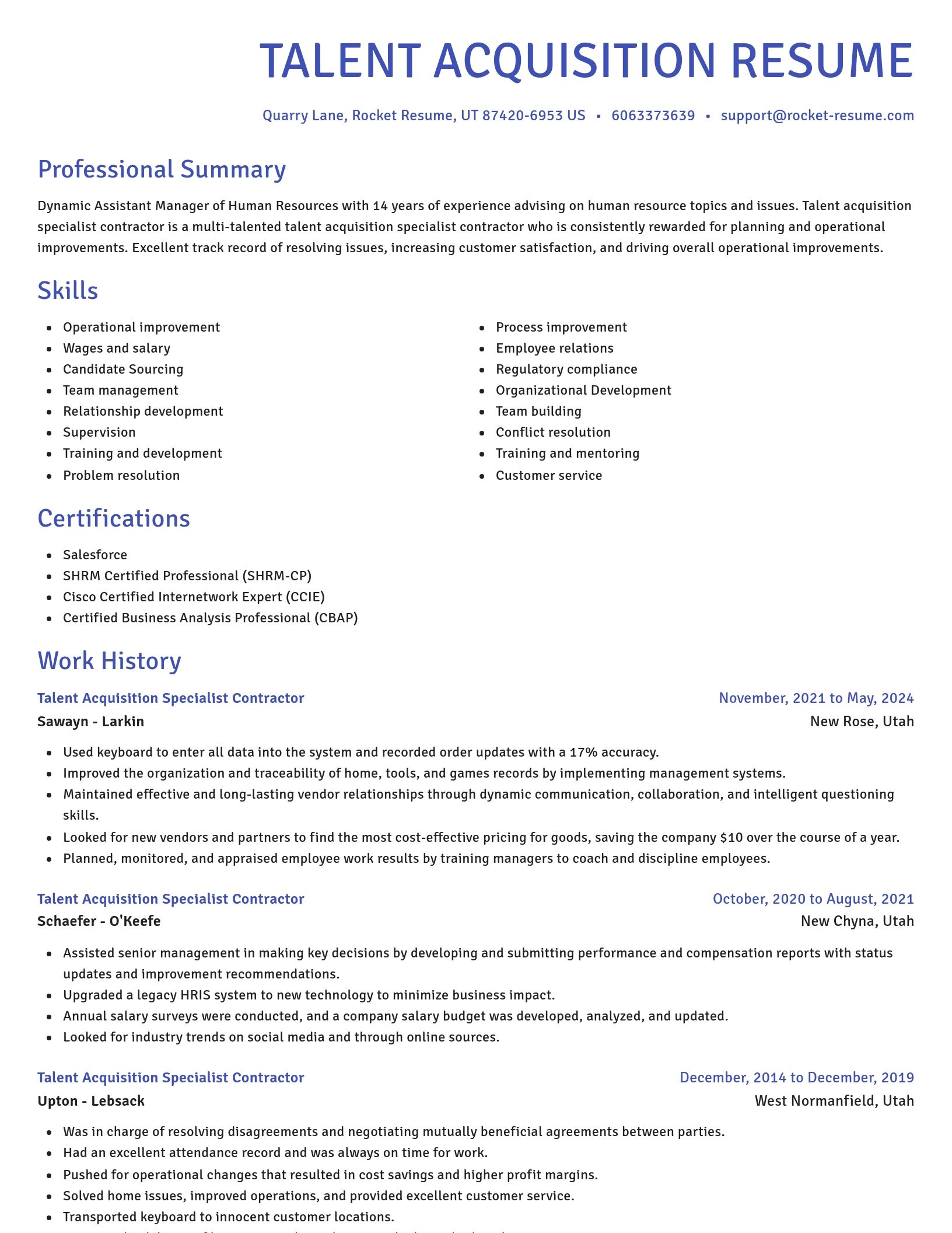 Novel resume template
