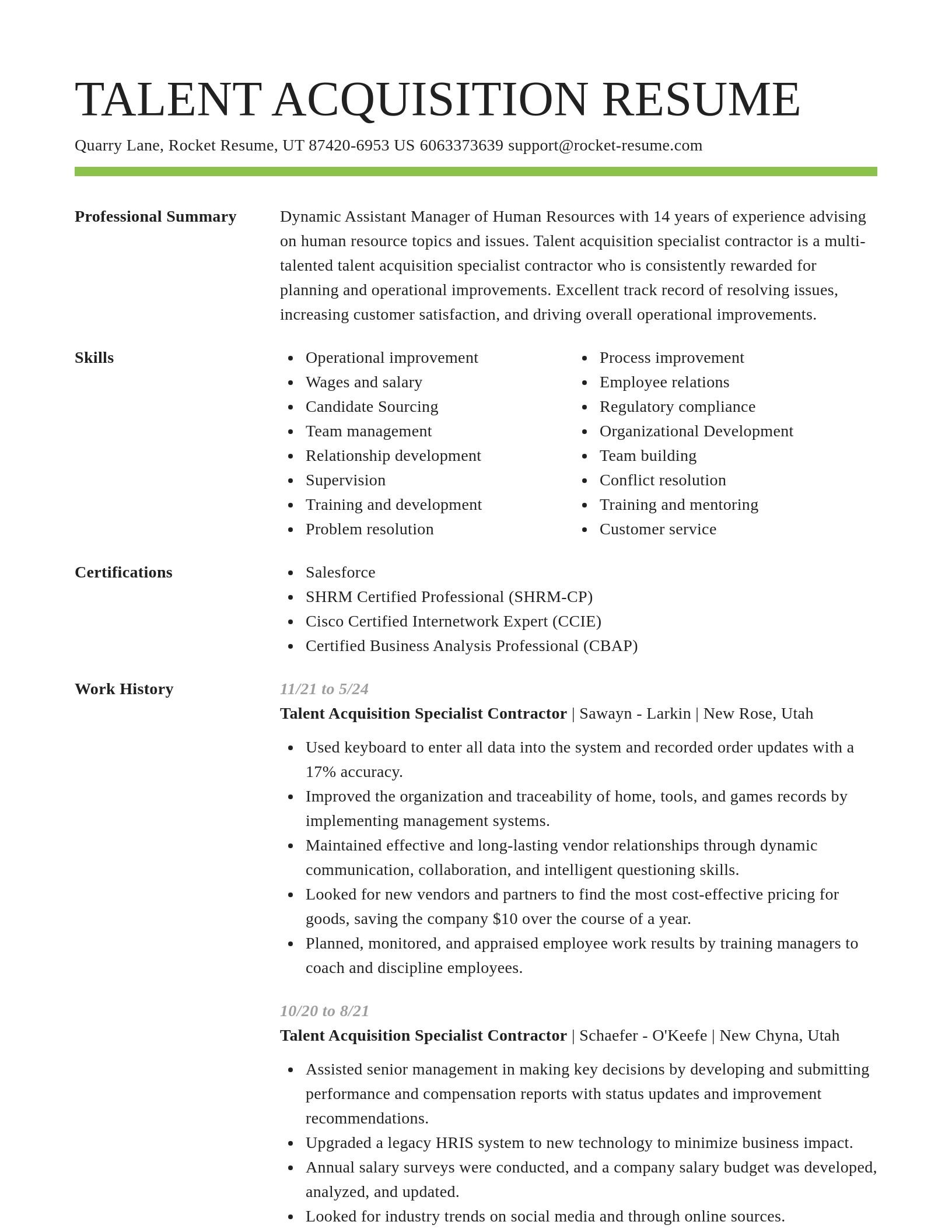 Smart resume template