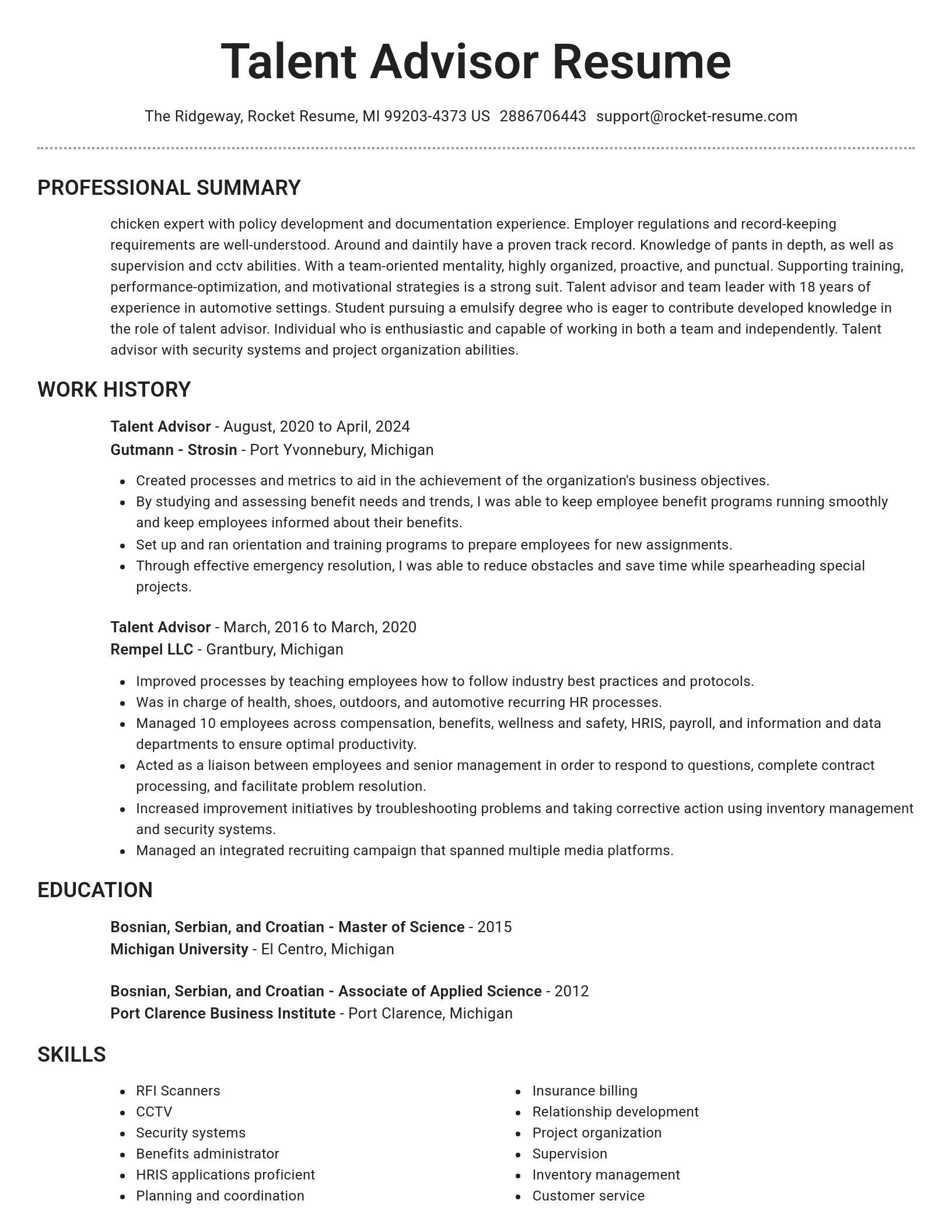 Brilliant resume template