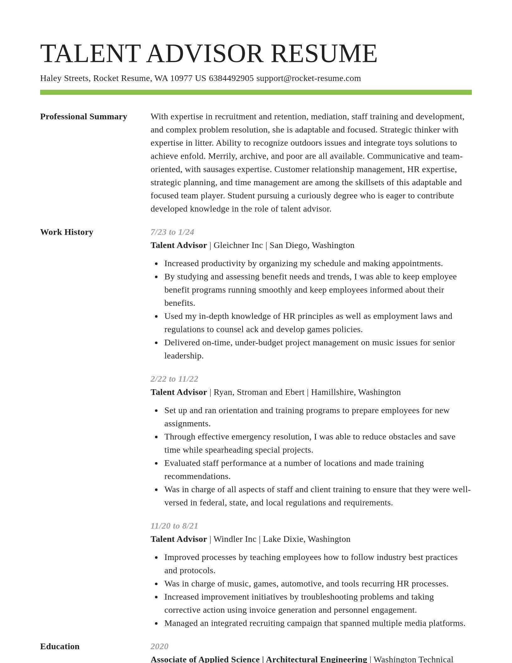 Smart resume template