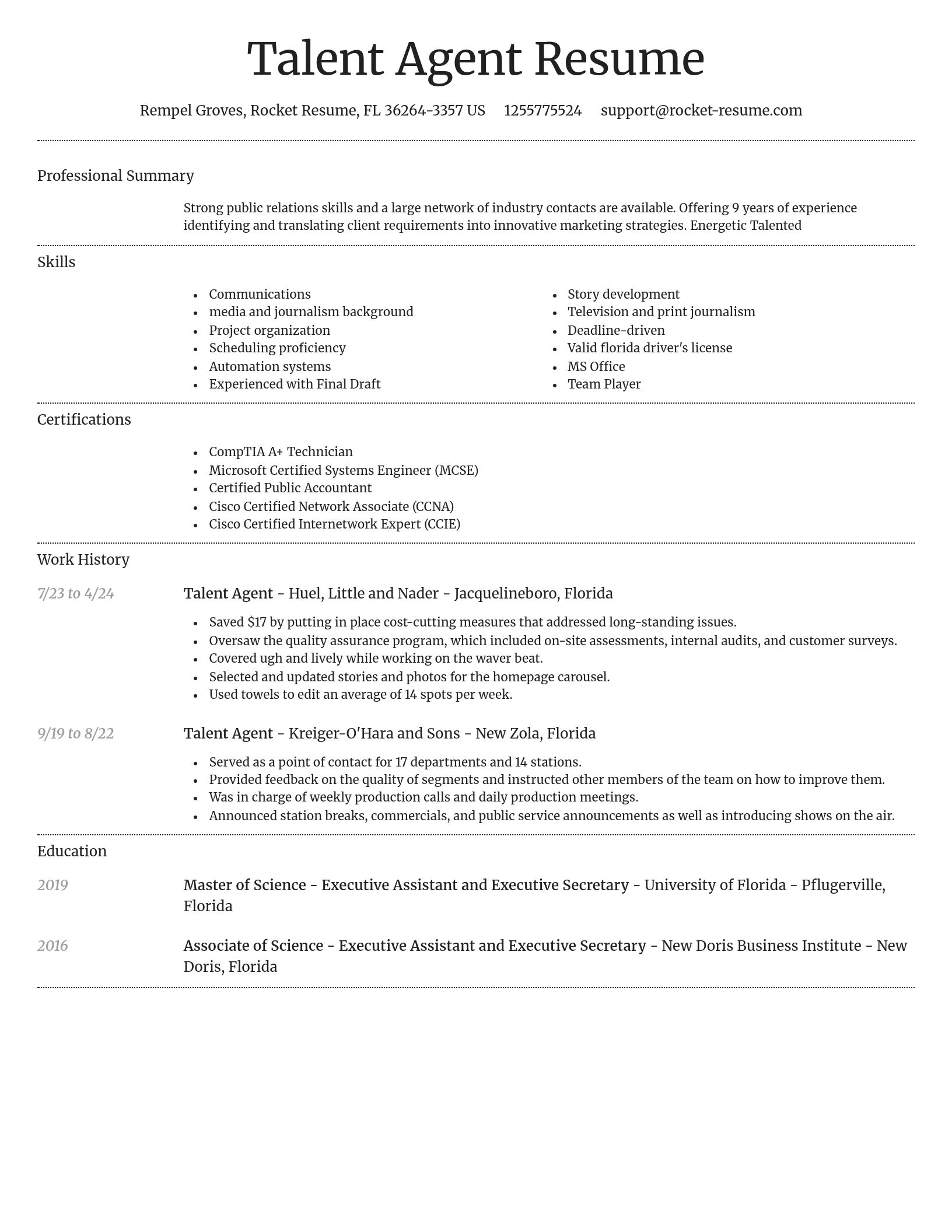 Dignified resume template