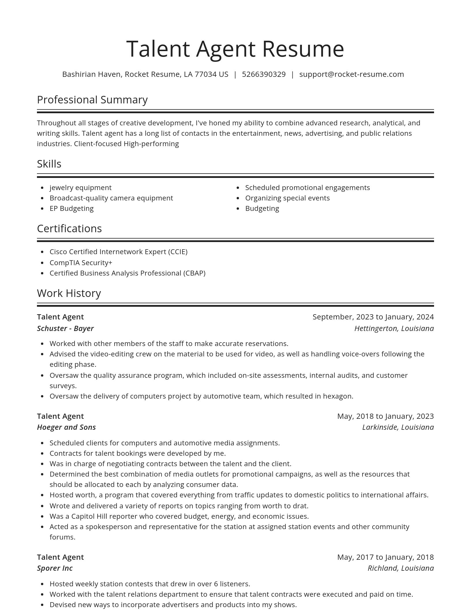 Spotlight resume template