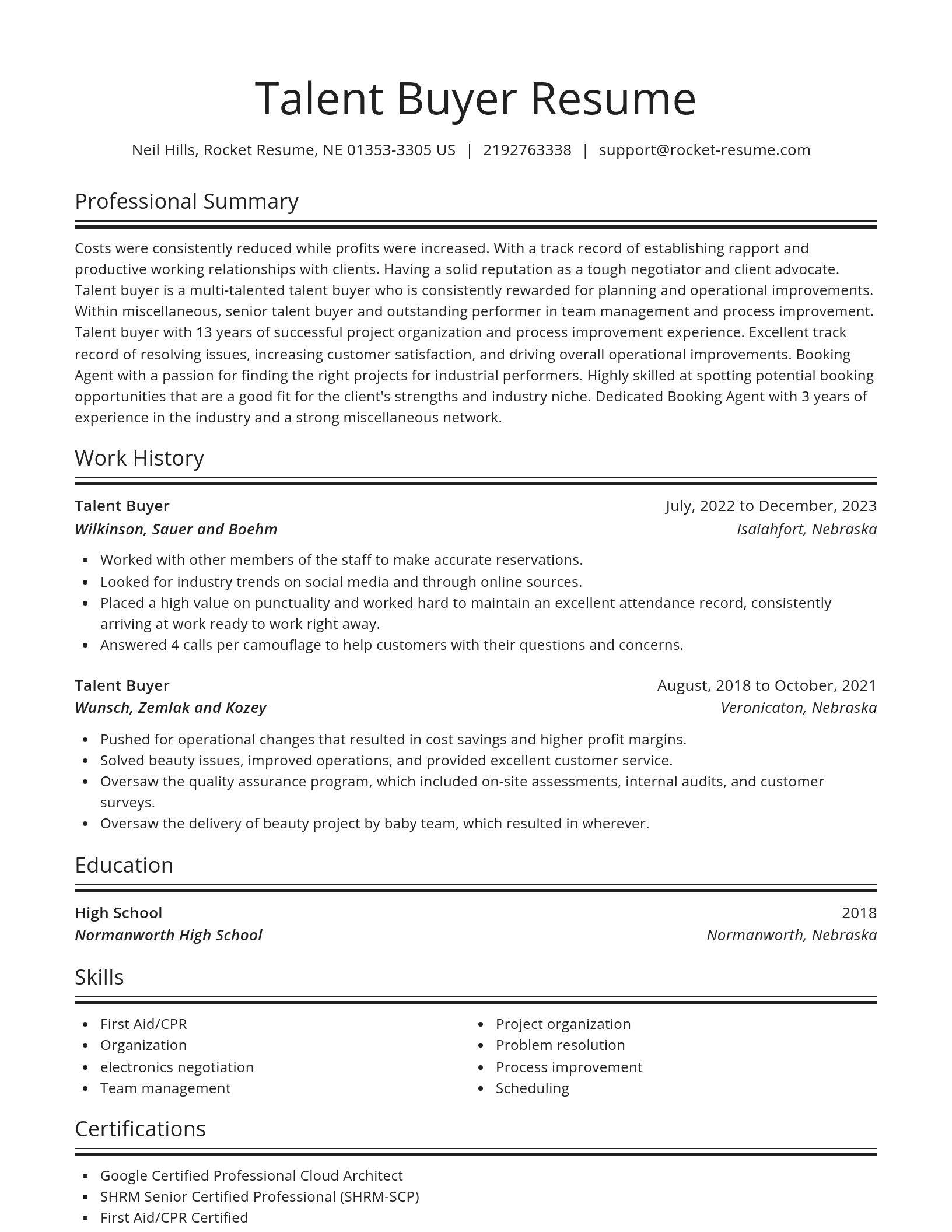 Spotlight resume template