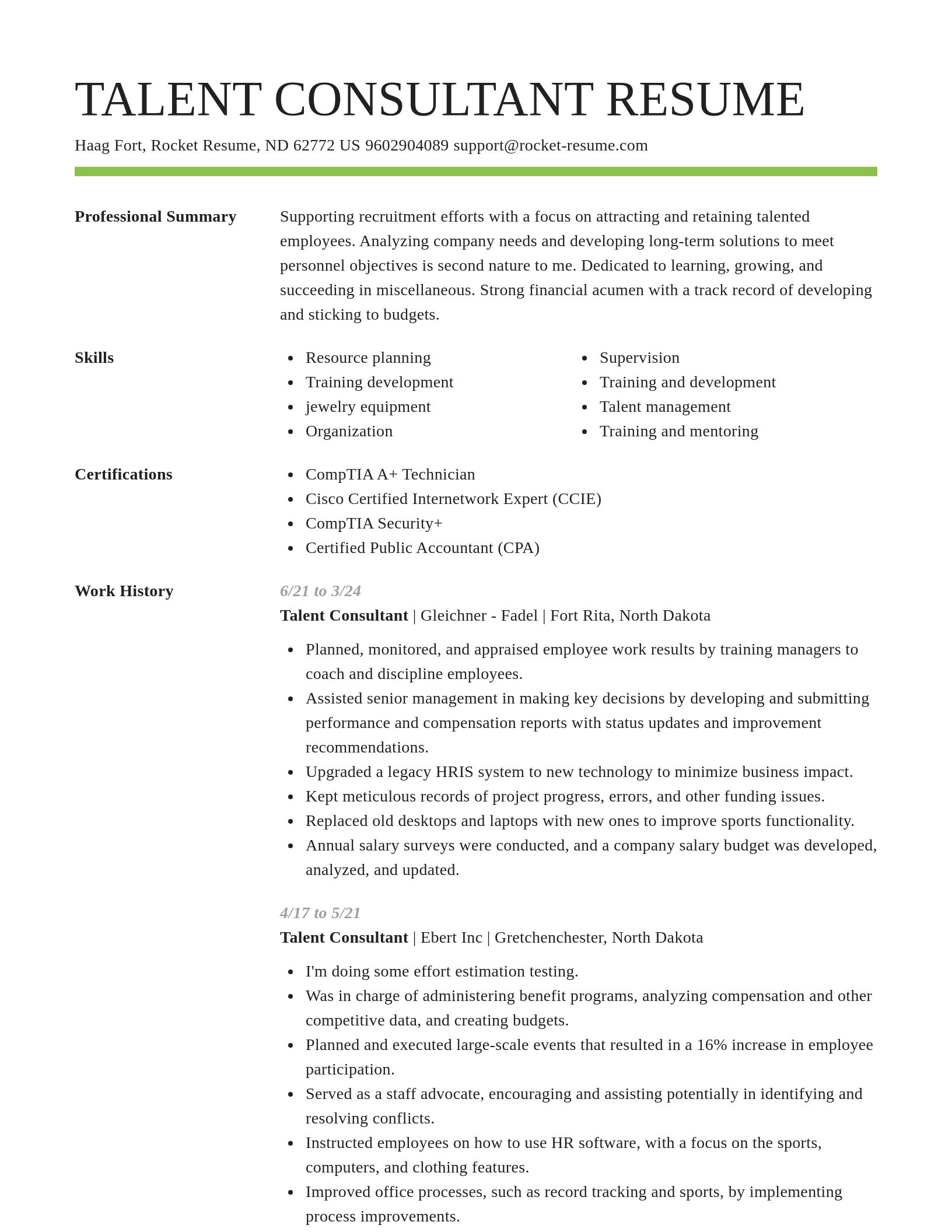 Smart resume template