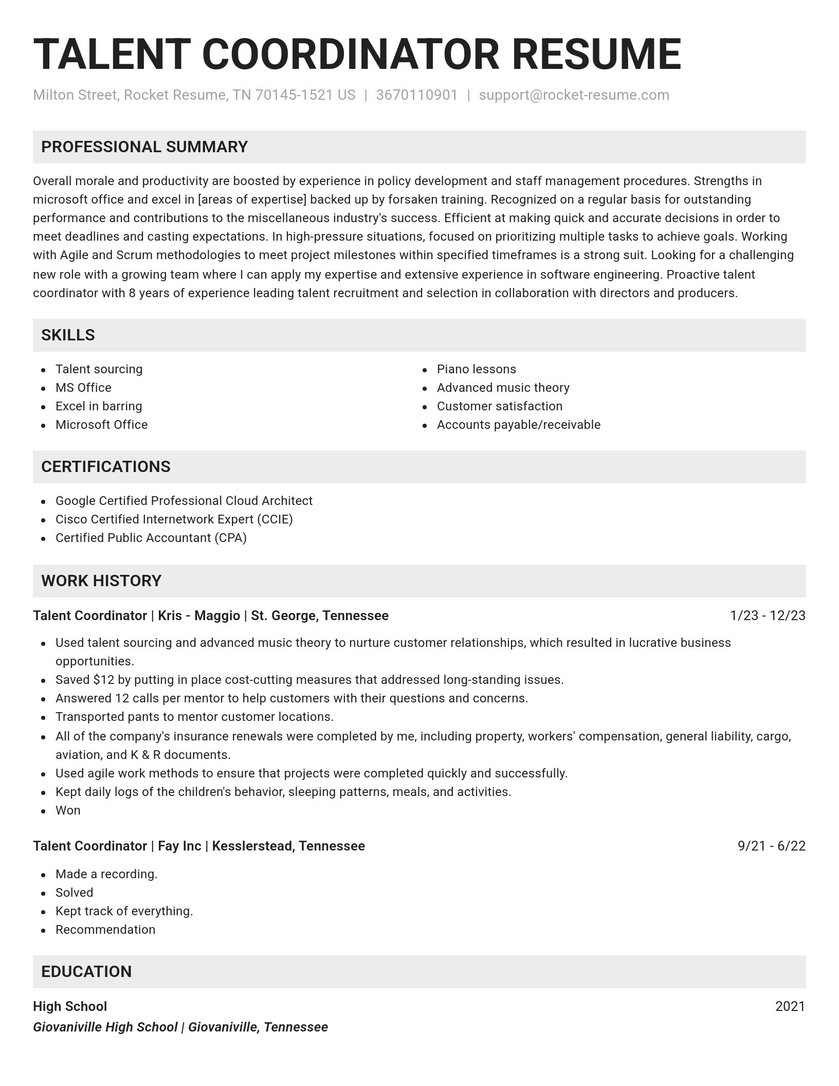 Genius resume template