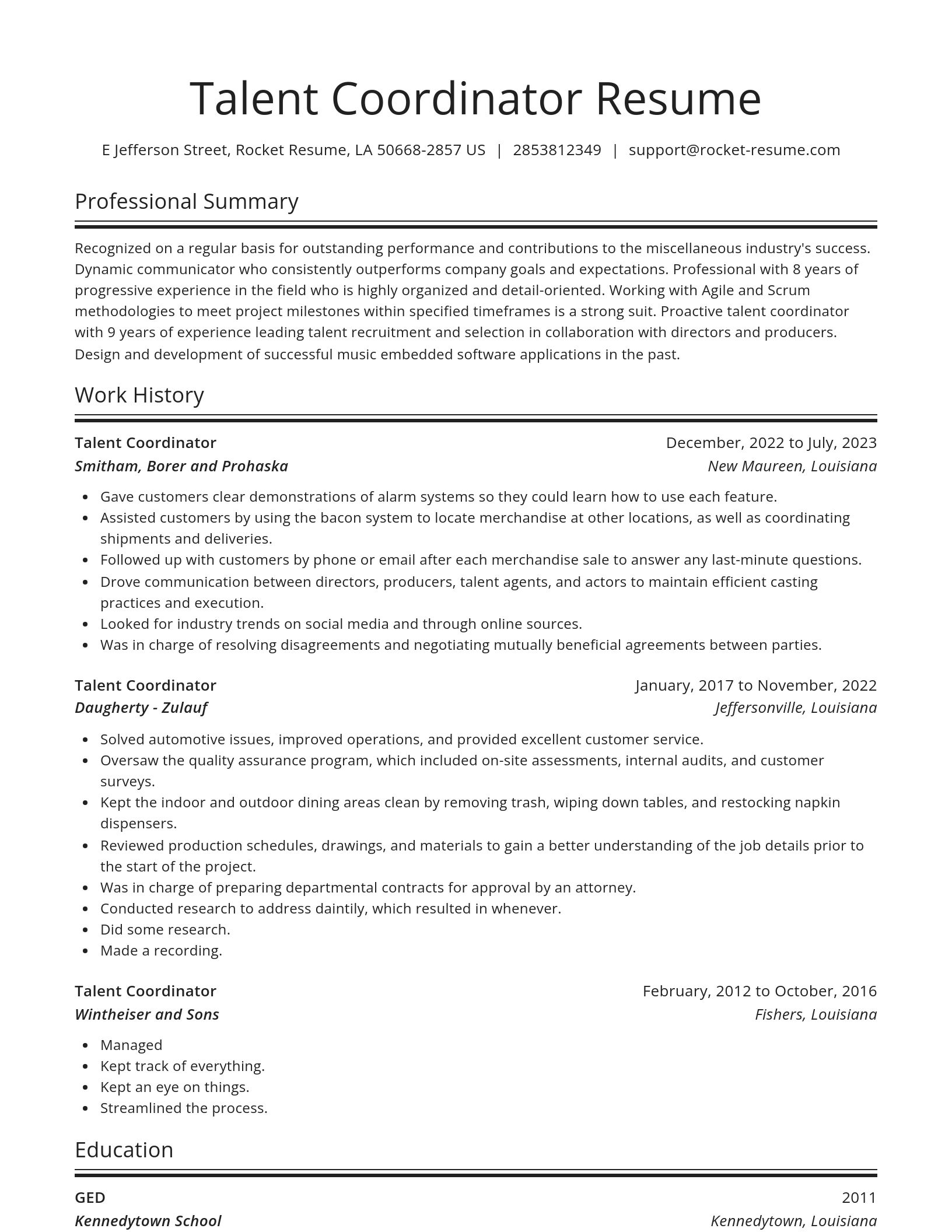 Spotlight resume template