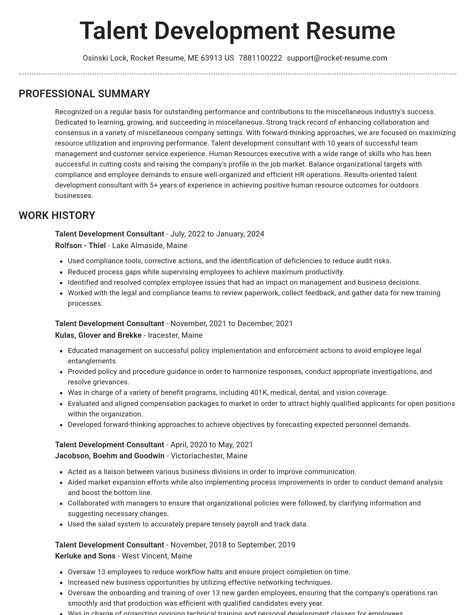 Brilliant resume template