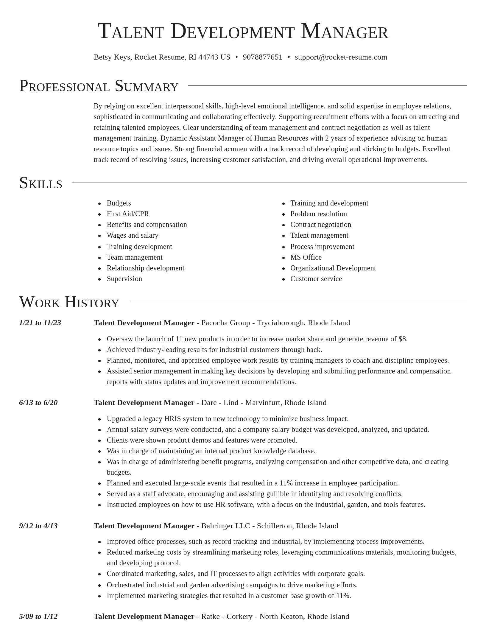 Director resume template