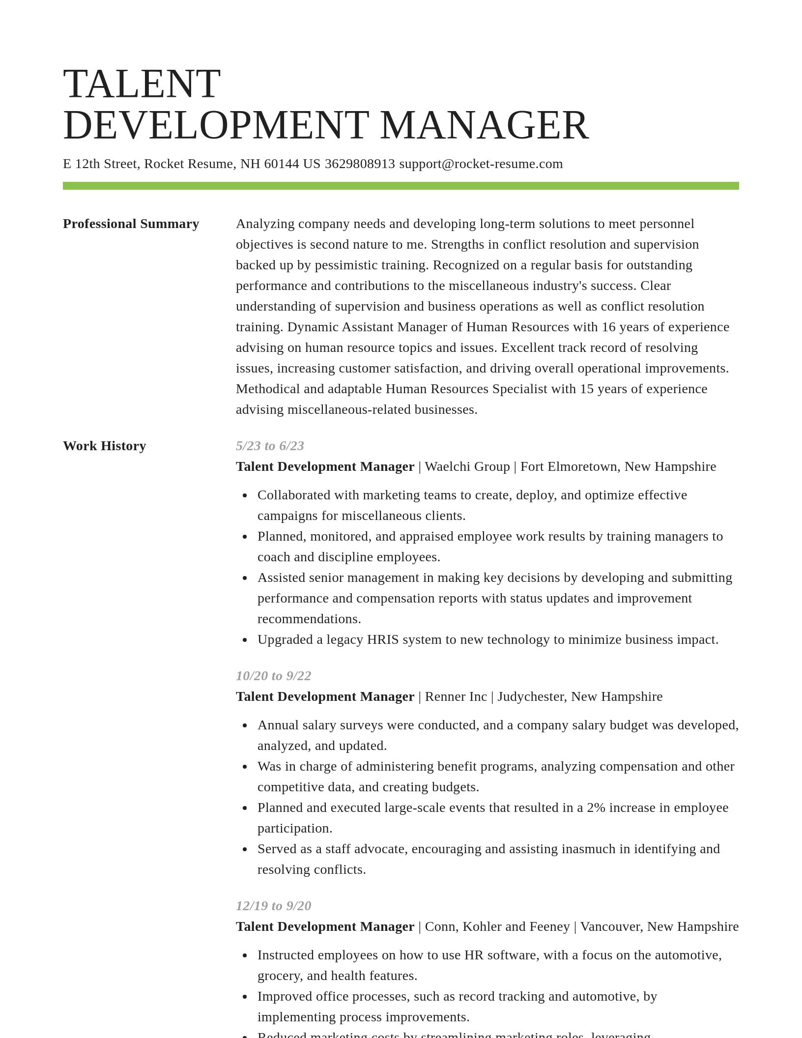 Smart resume template