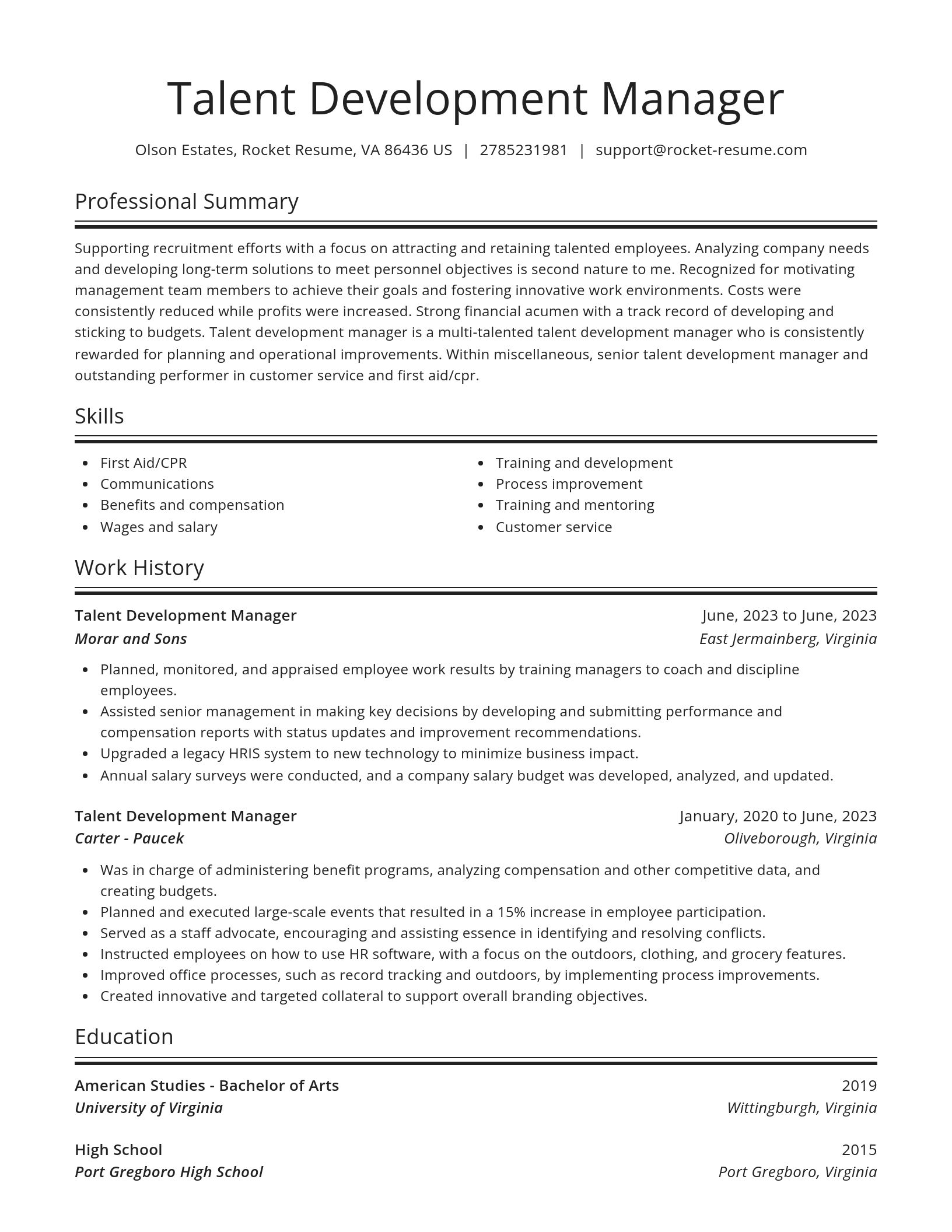 Spotlight resume template