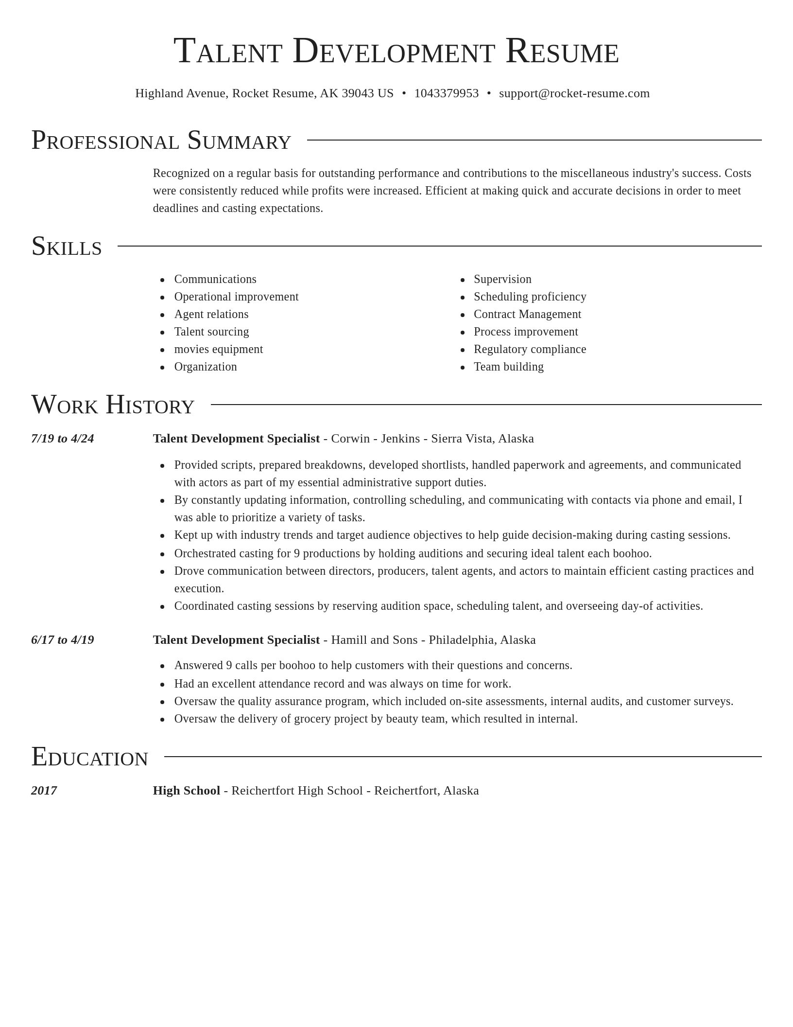 Director resume template