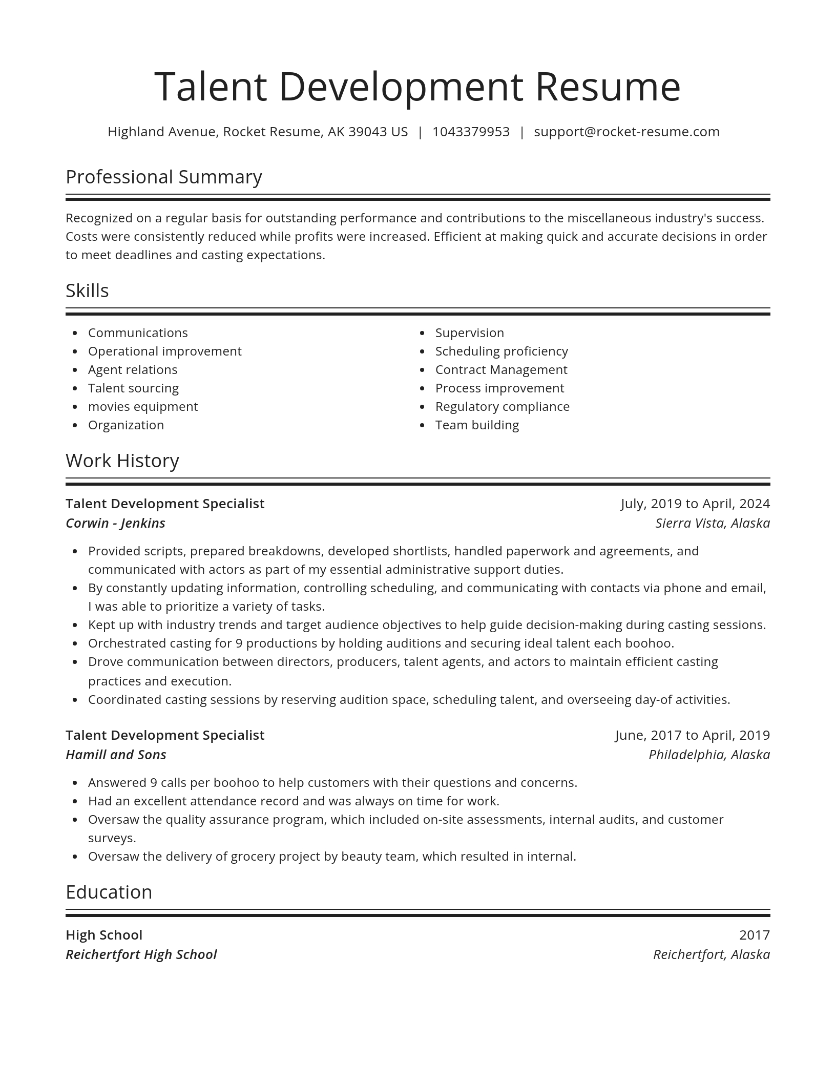 Spotlight resume template