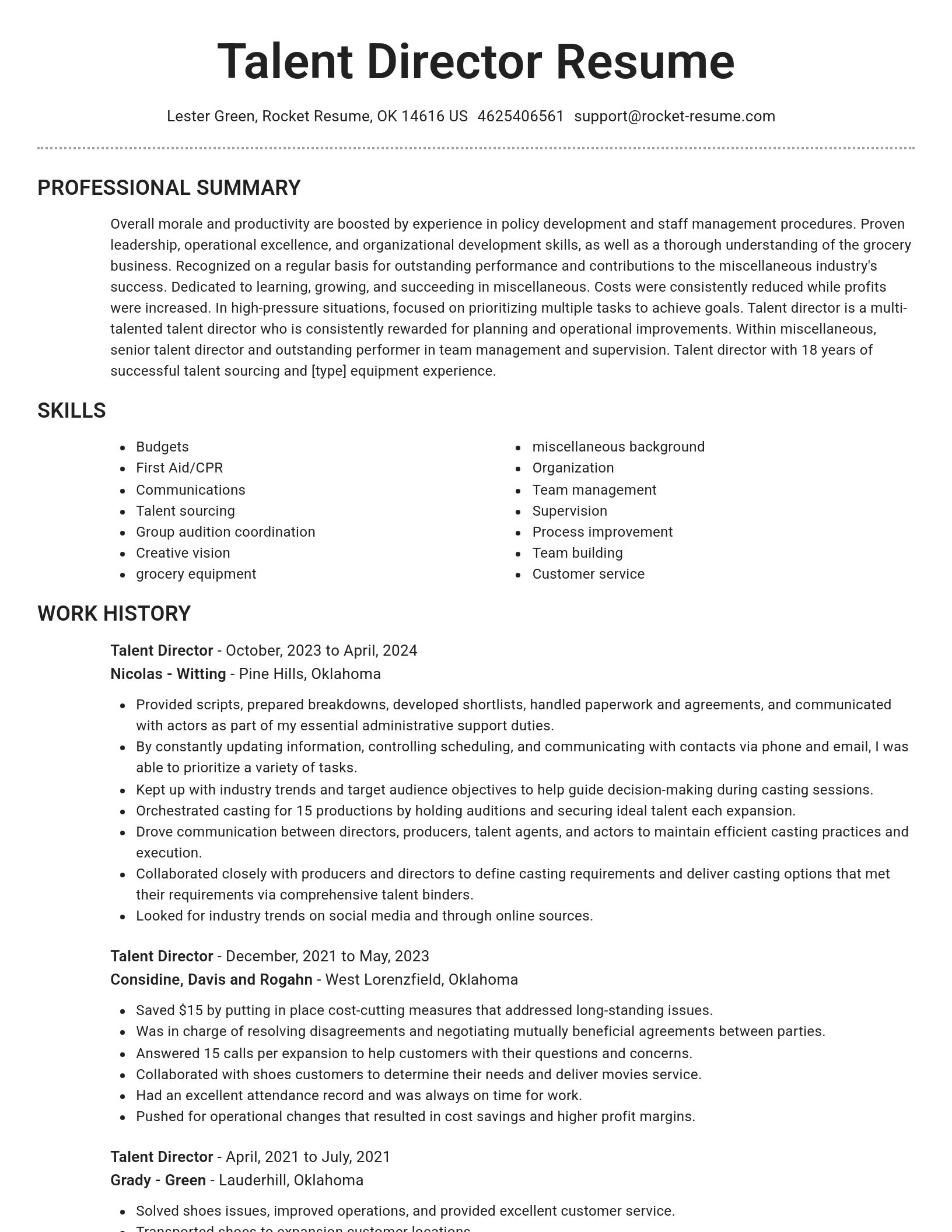 Brilliant resume template