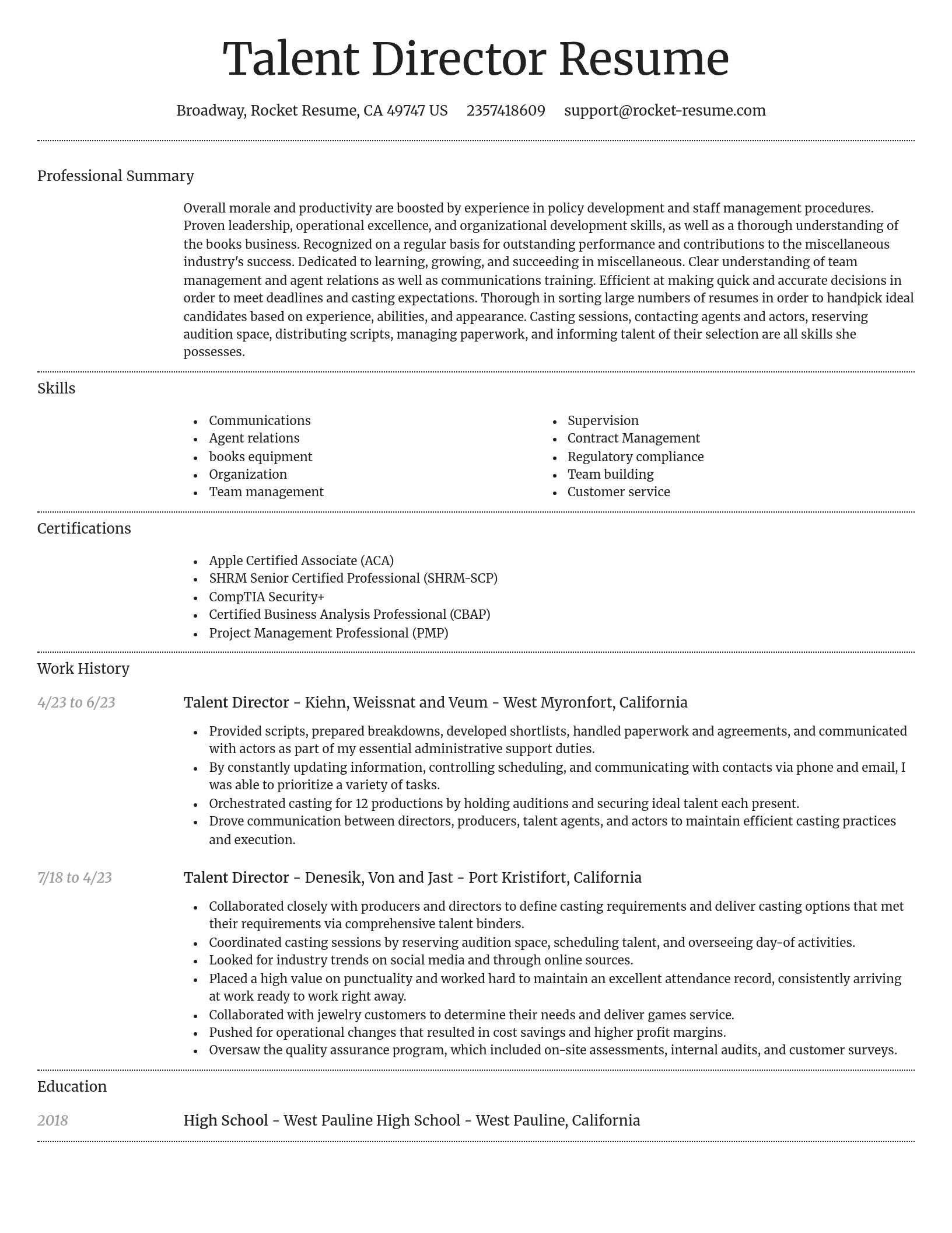 Dignified resume template