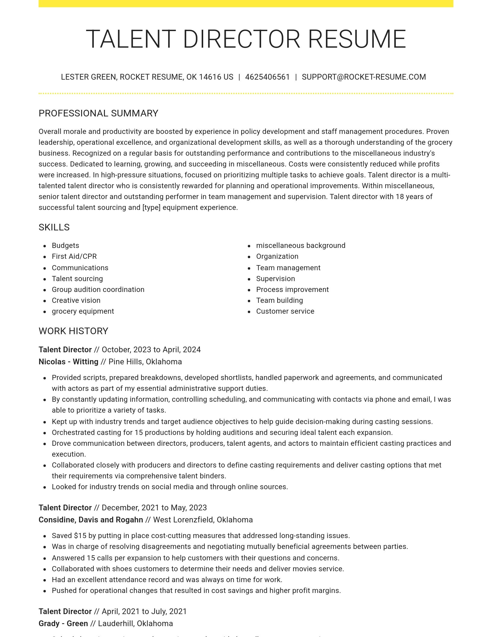 Grand resume template