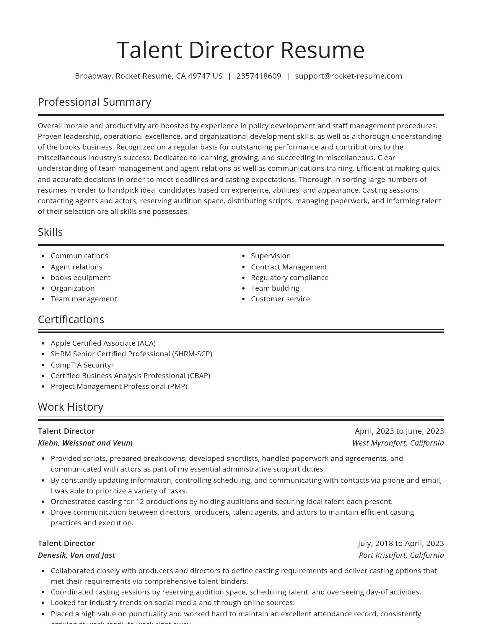 Spotlight resume template