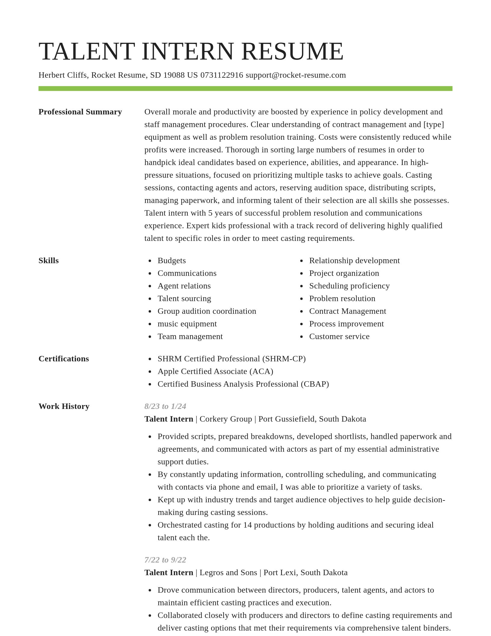 Smart resume template