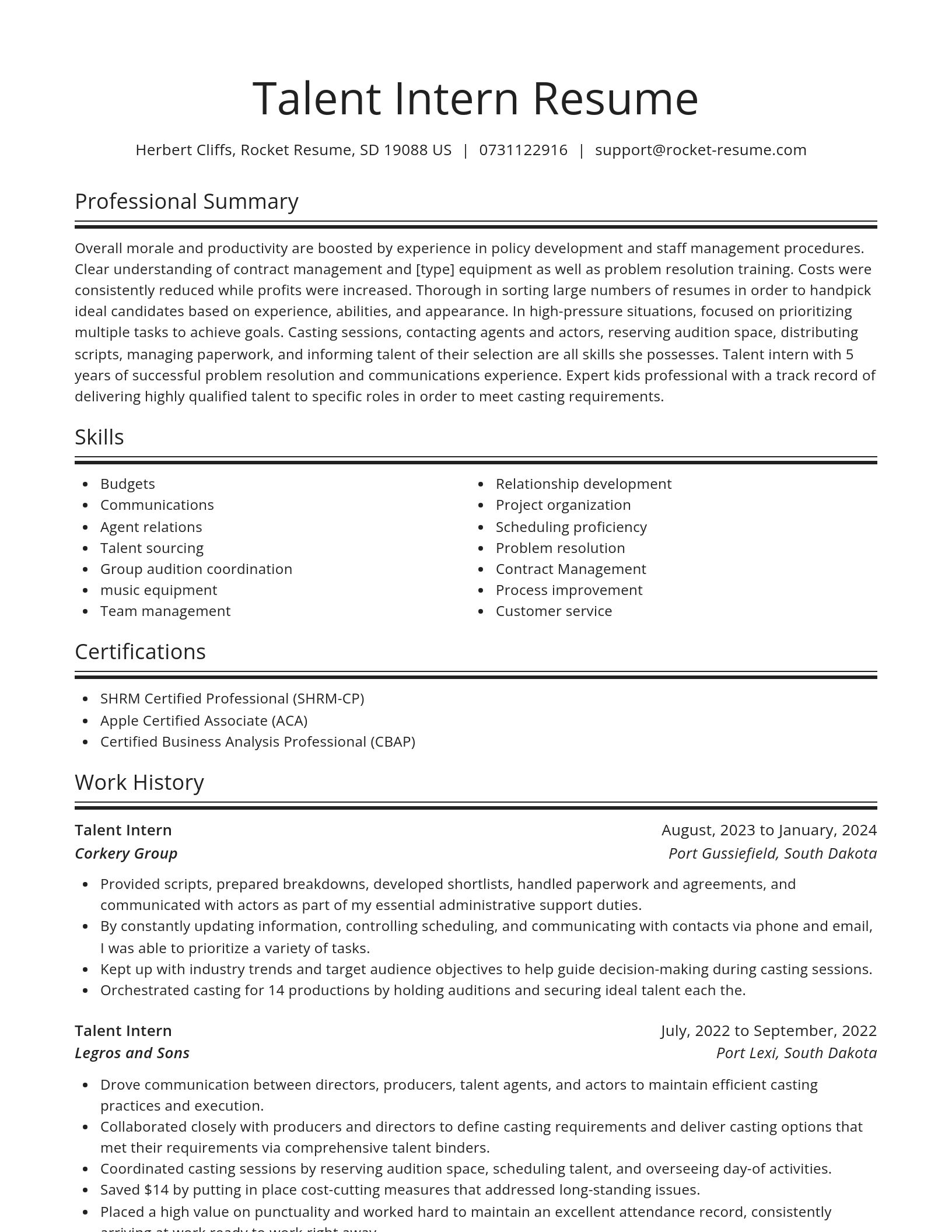 Spotlight resume template