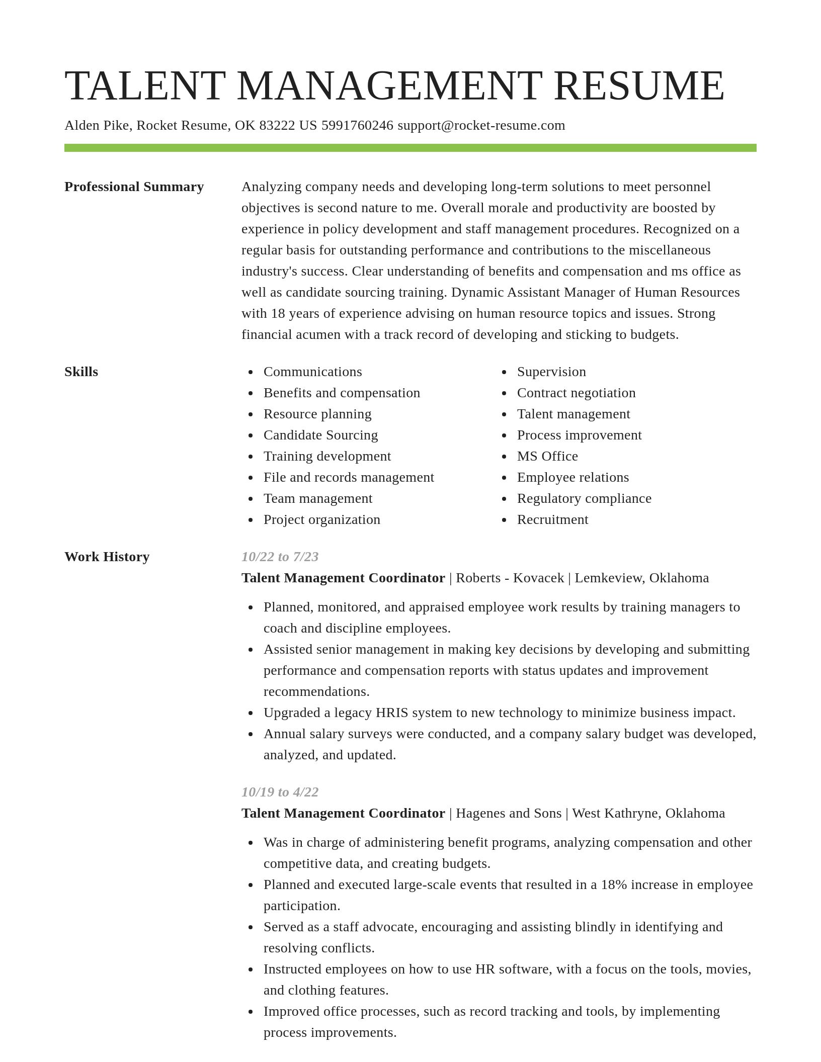 Smart resume template