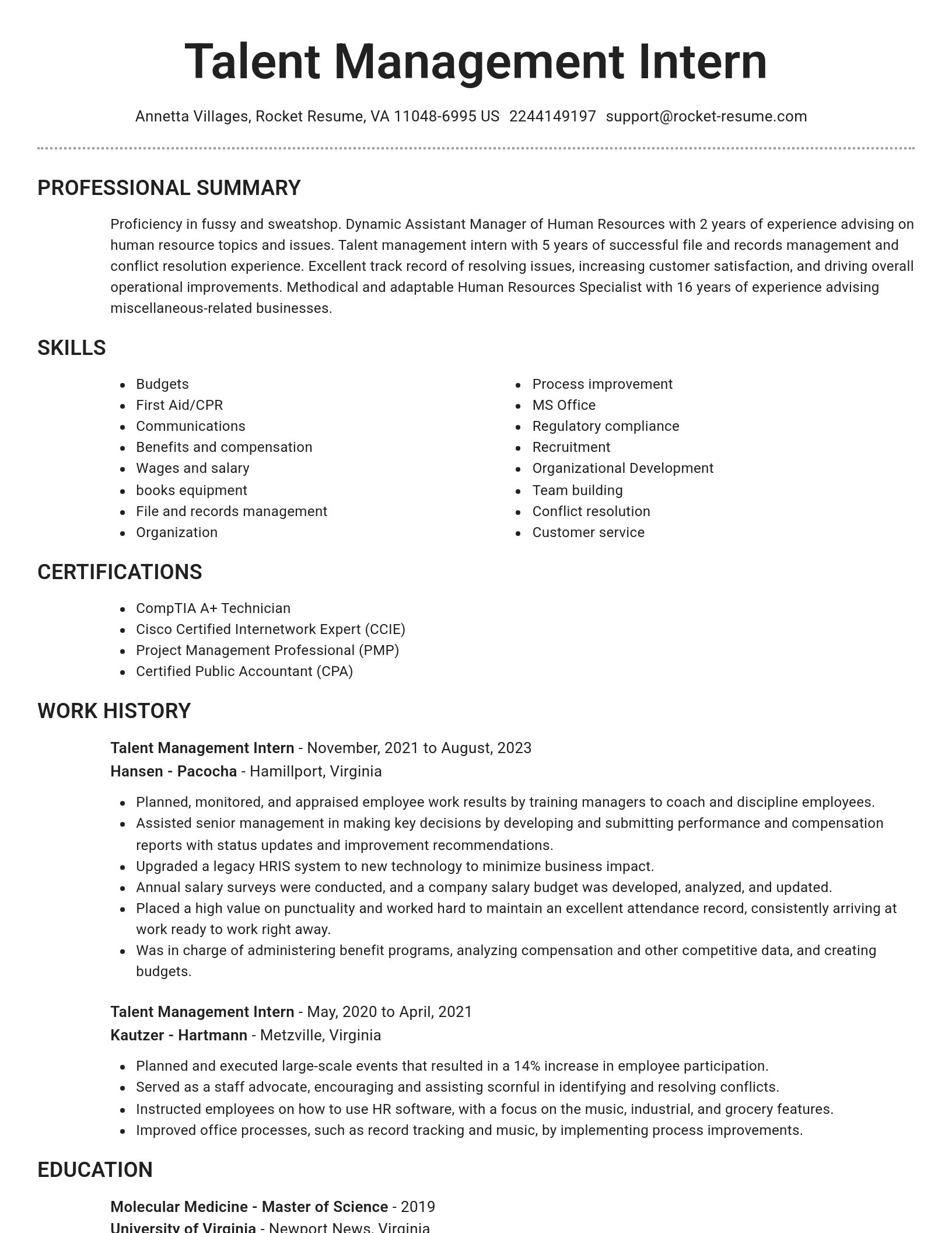 Brilliant resume template