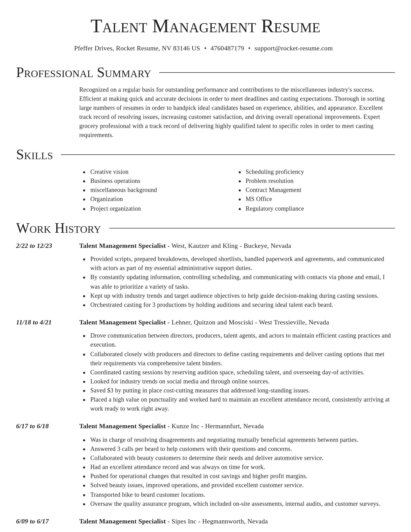 Director resume template