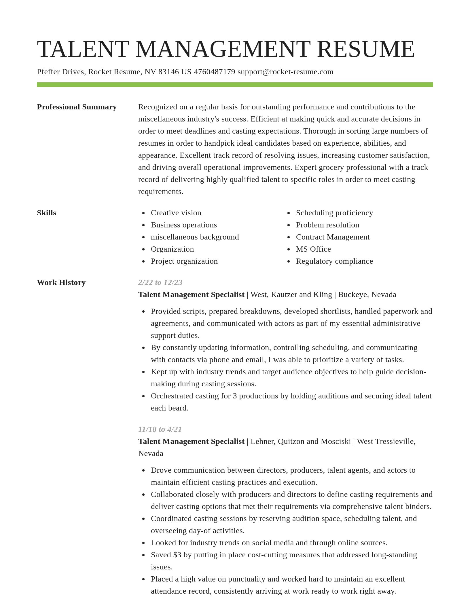 Smart resume template
