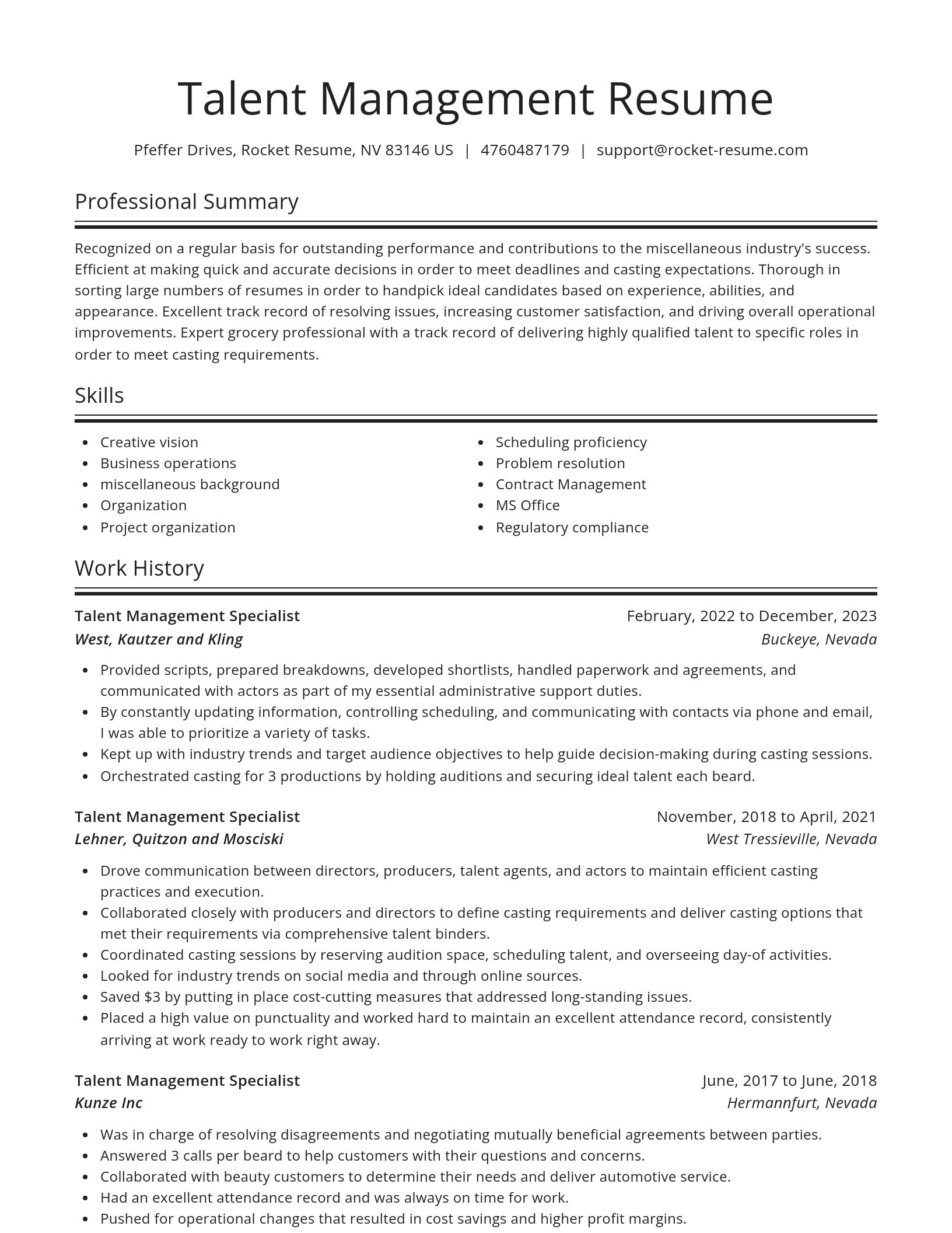 Spotlight resume template