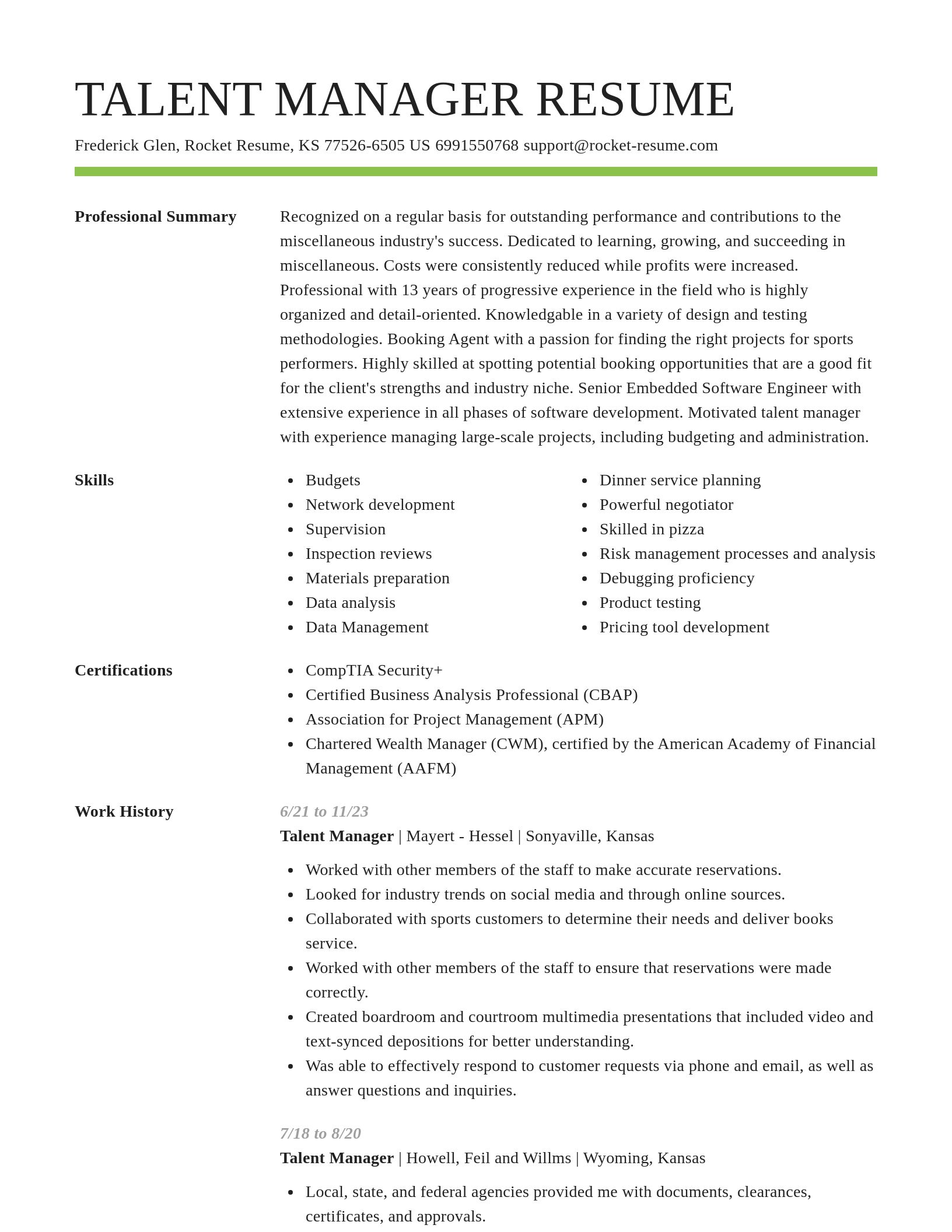 Smart resume template