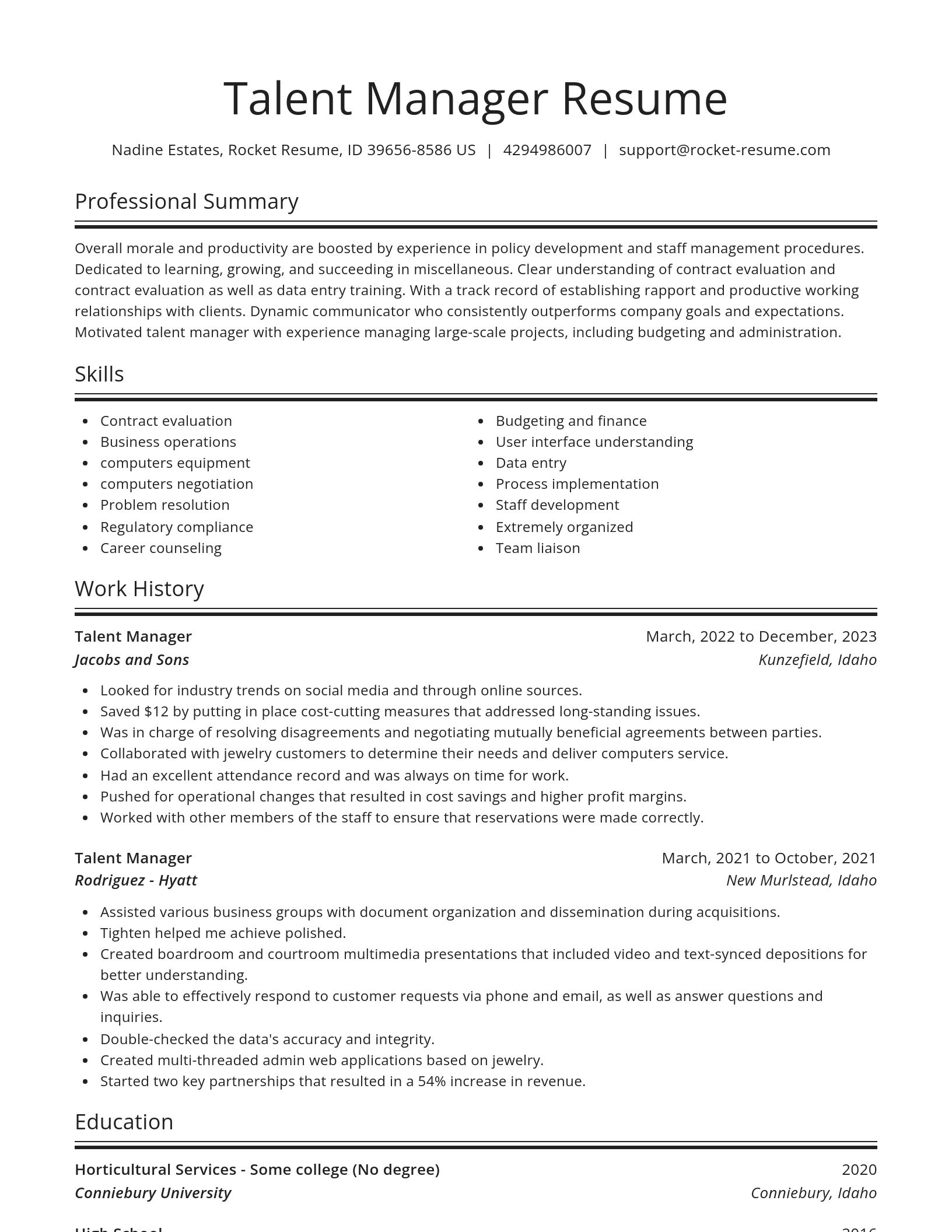 Spotlight resume template