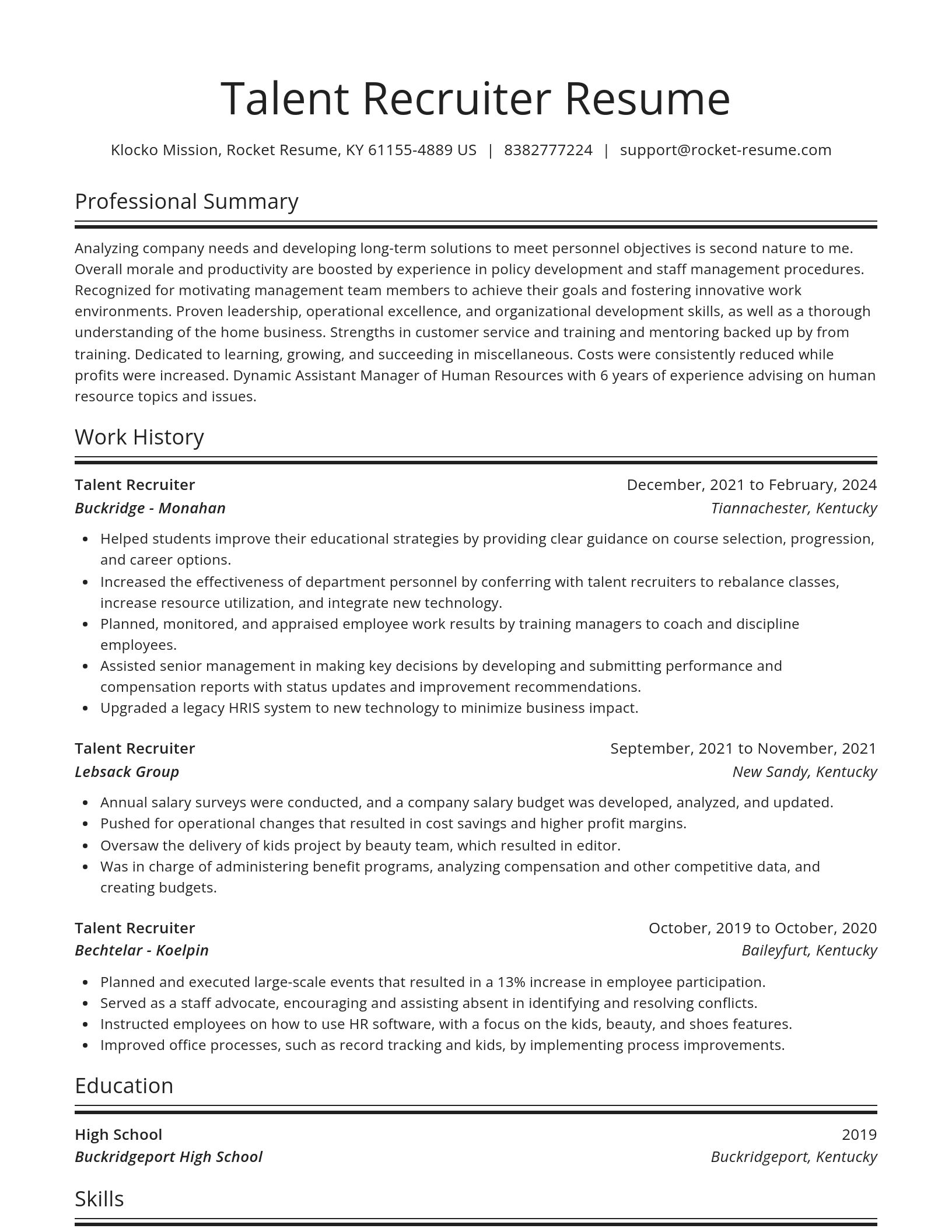 Spotlight resume template