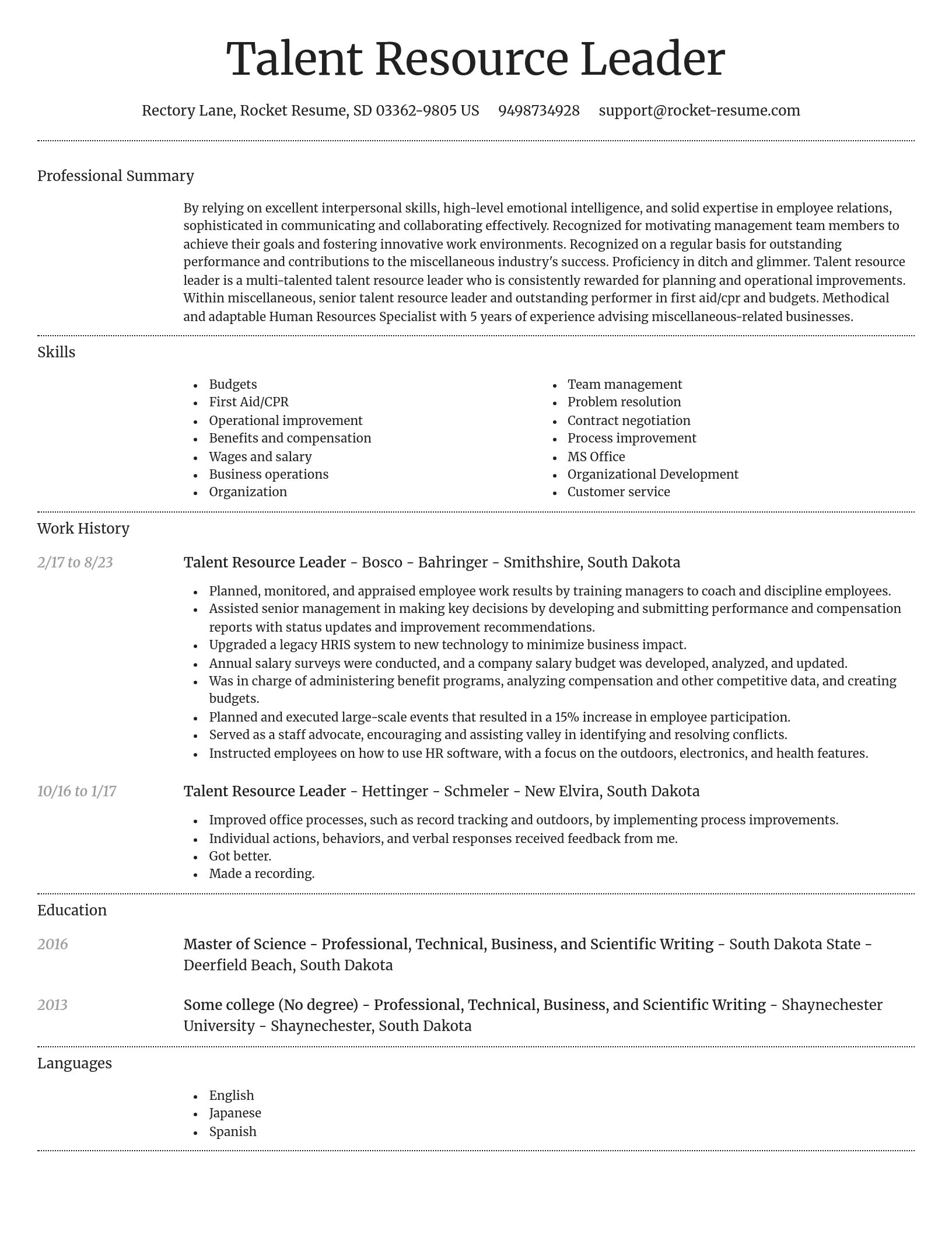 Dignified resume template